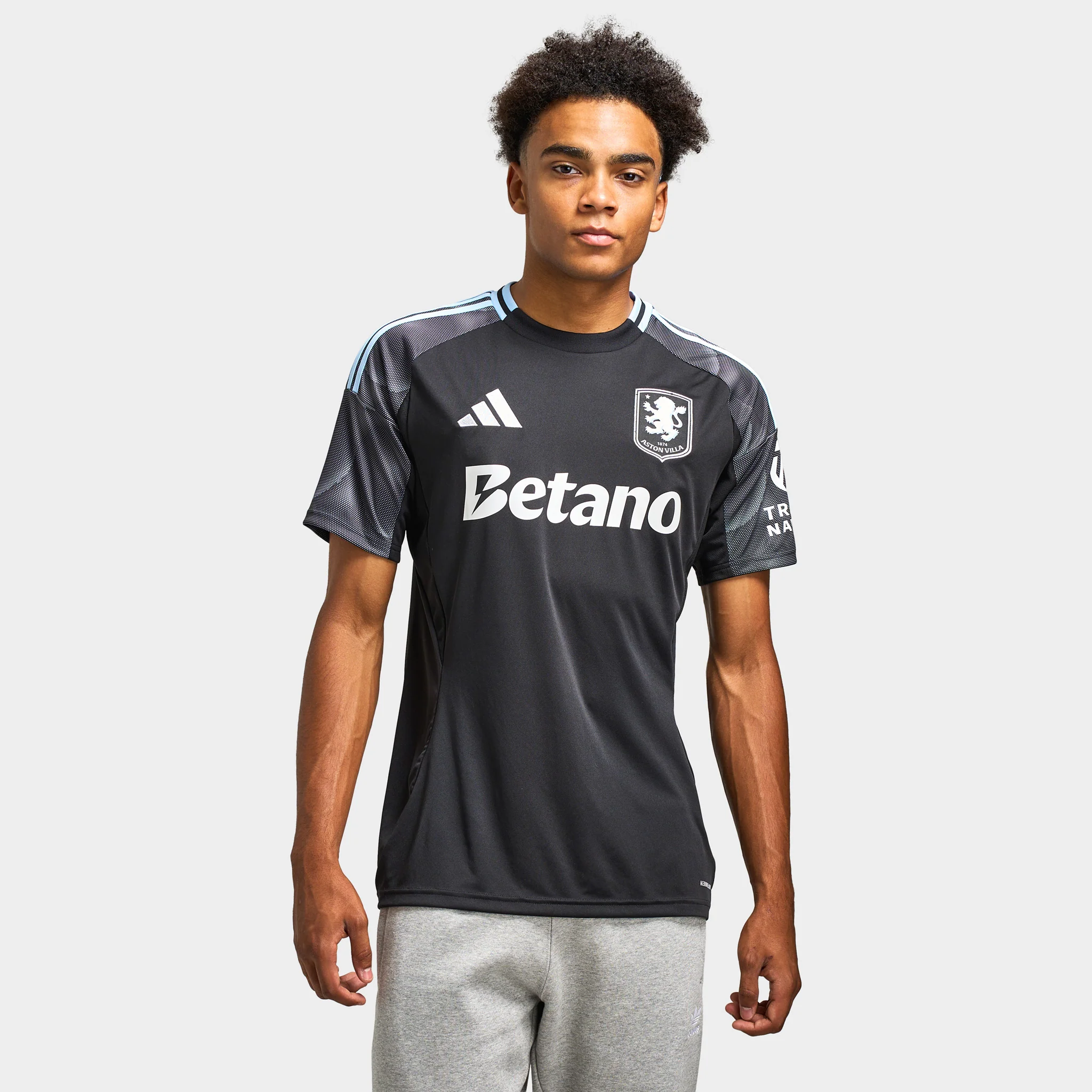 adidas Men's Aston Villa 25/26 Away Short Sleeve Jersey / Black