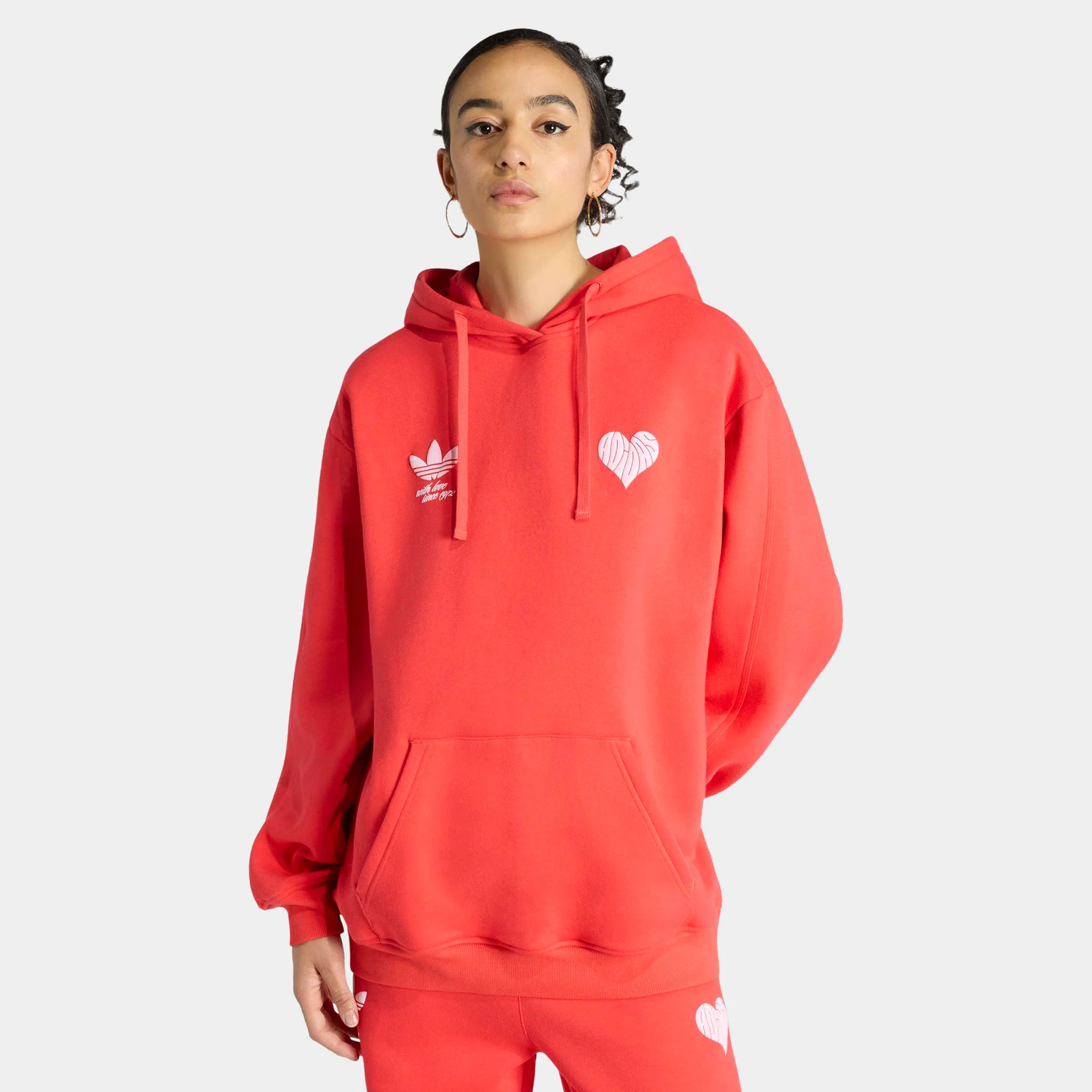 adidas Women's Bubble Heart Hoodie / Semi Lucid Red