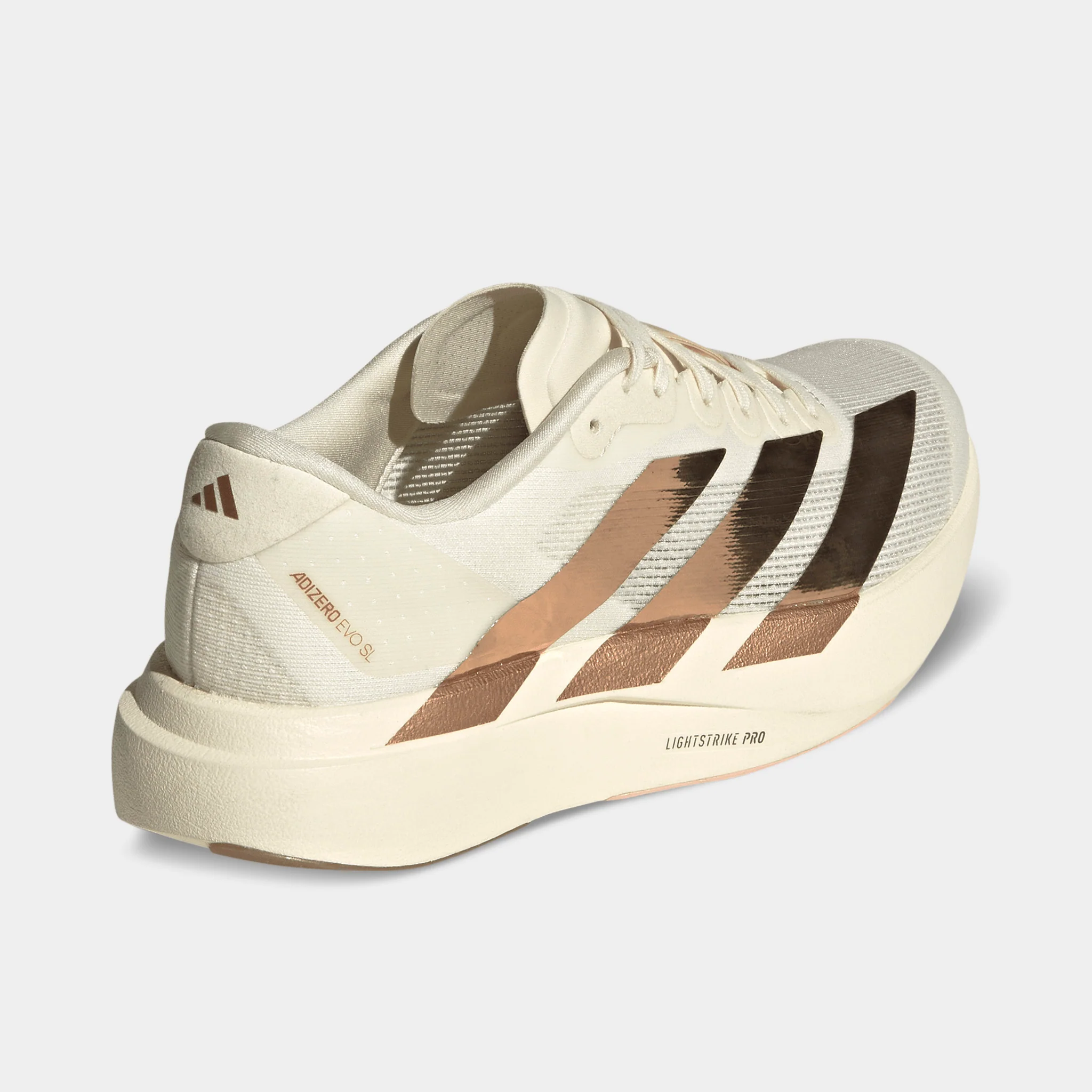 adidas Women's Adizero Evo SL Off White / Light Copper Metallic - Blush Pink - Image 4