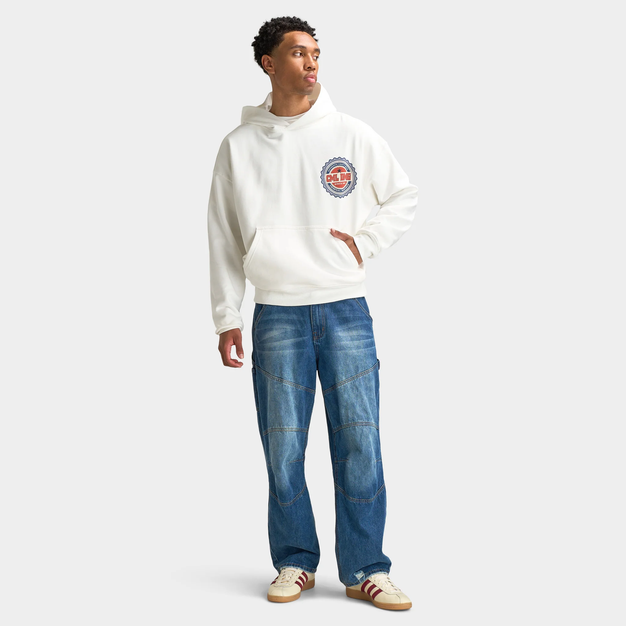 Criminal Damage Mens' Beer Bottle Hoodie / Off-White - Image 5