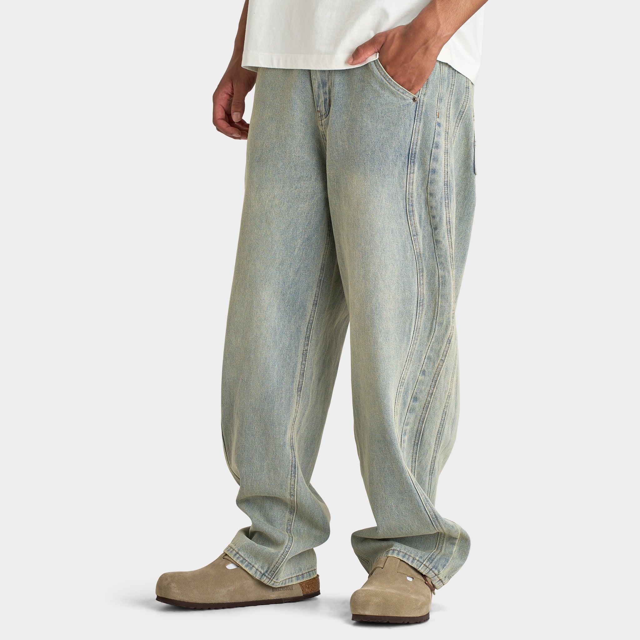 Criminal Damage Wavy Denim Pant / Washed Blue - Image 2
