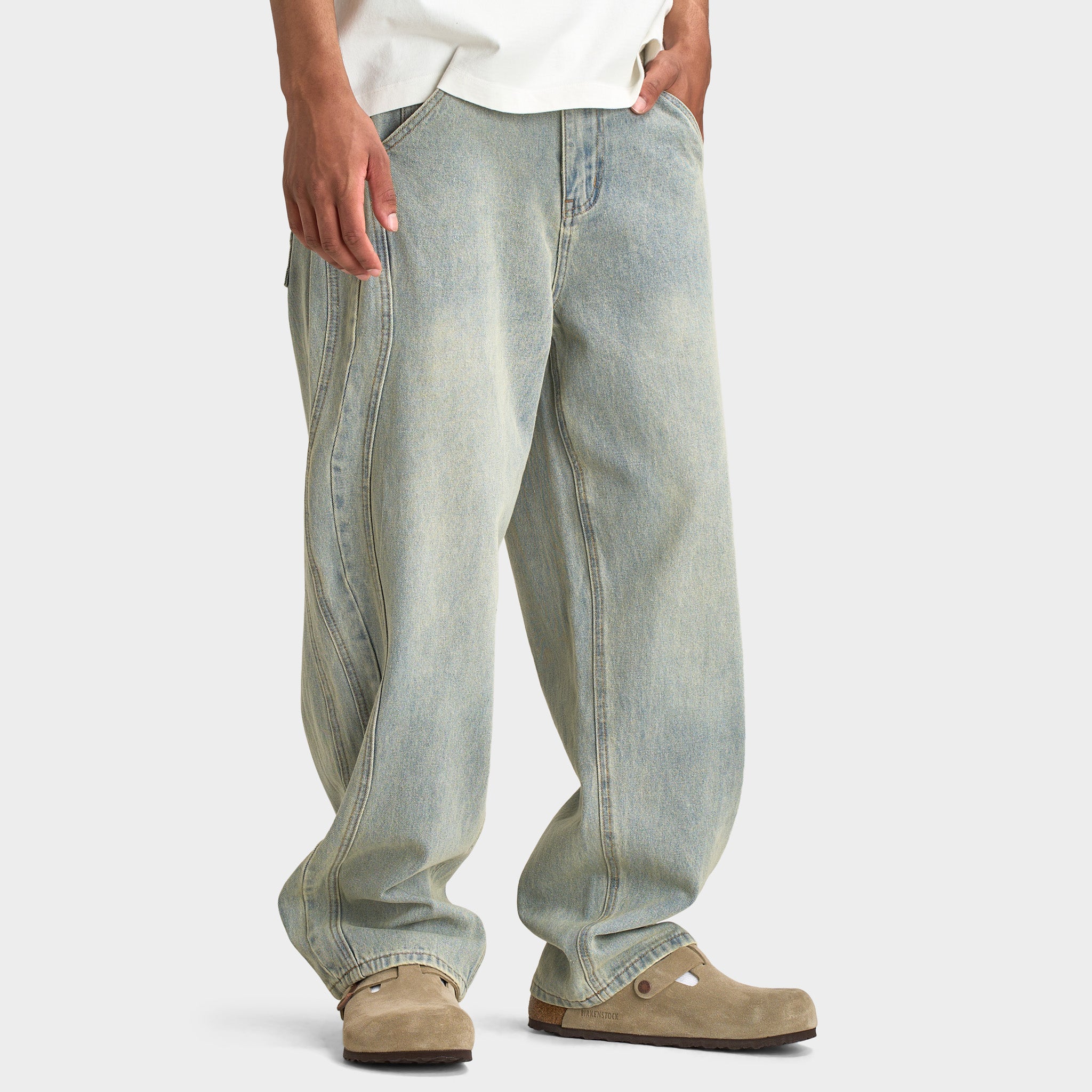 Criminal Damage Wavy Denim Pant / Washed Blue - Image 3