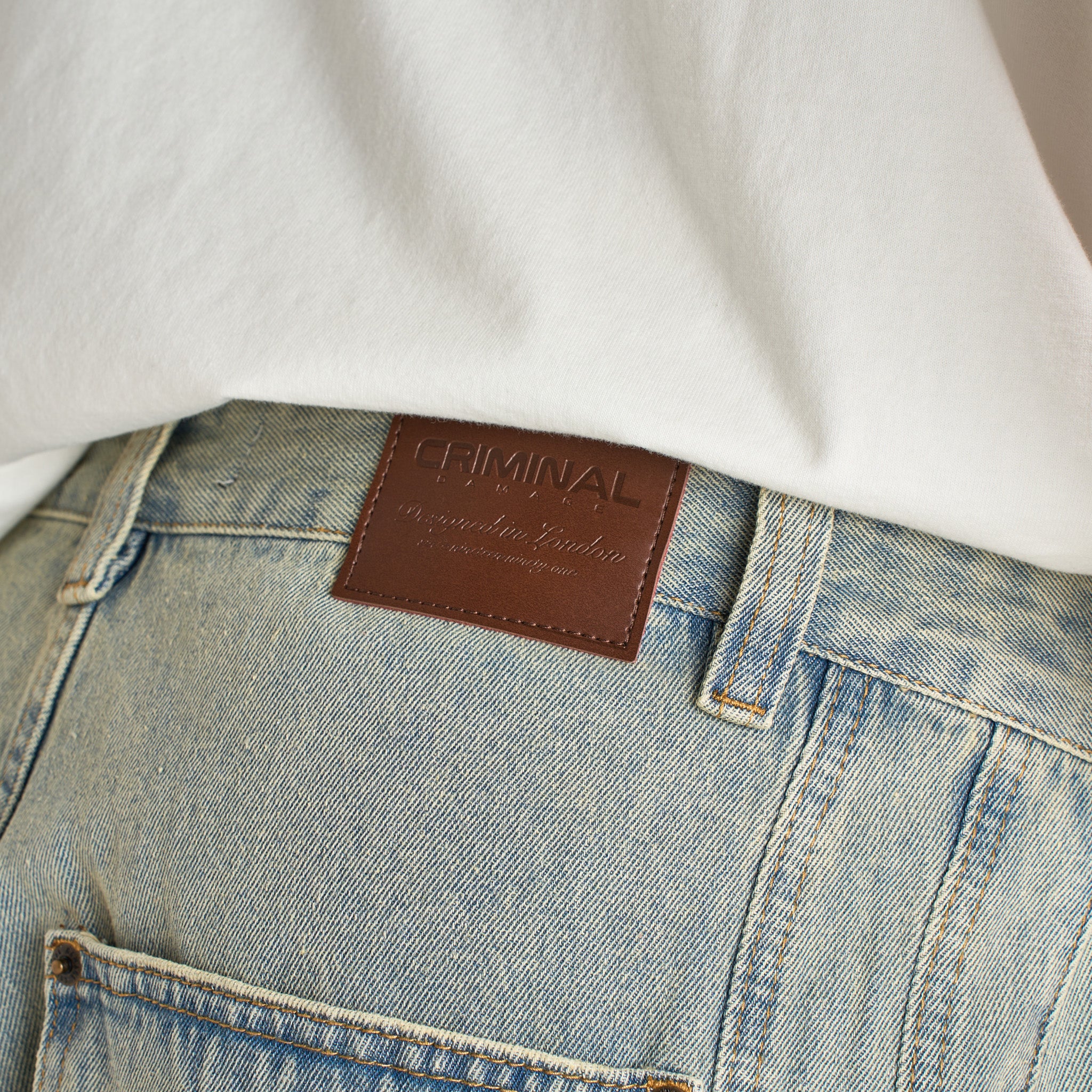 Criminal Damage Wavy Denim Pant / Washed Blue - Image 5