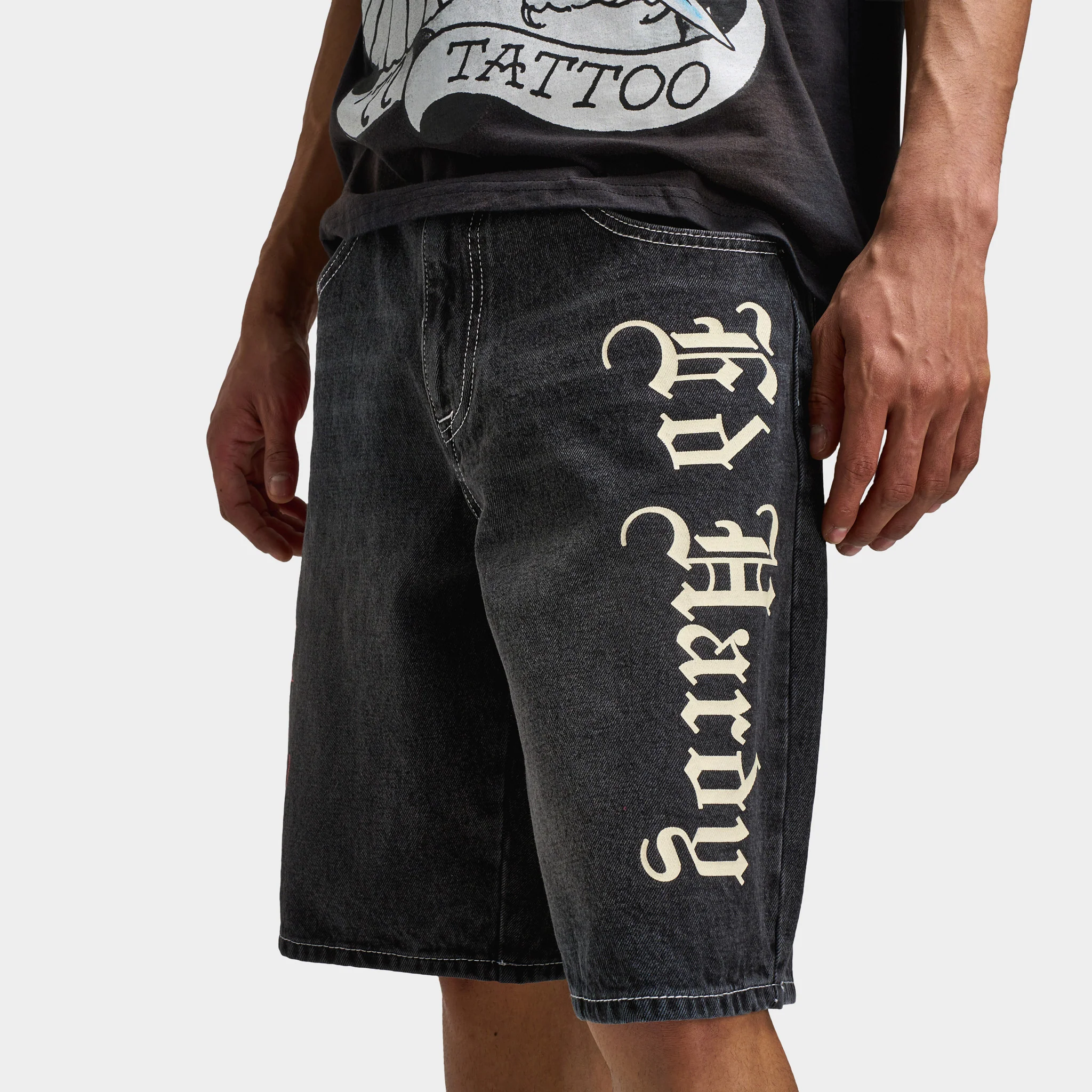 Ed Hardy Live Fast Denim Short / Y2K Black - Image 5