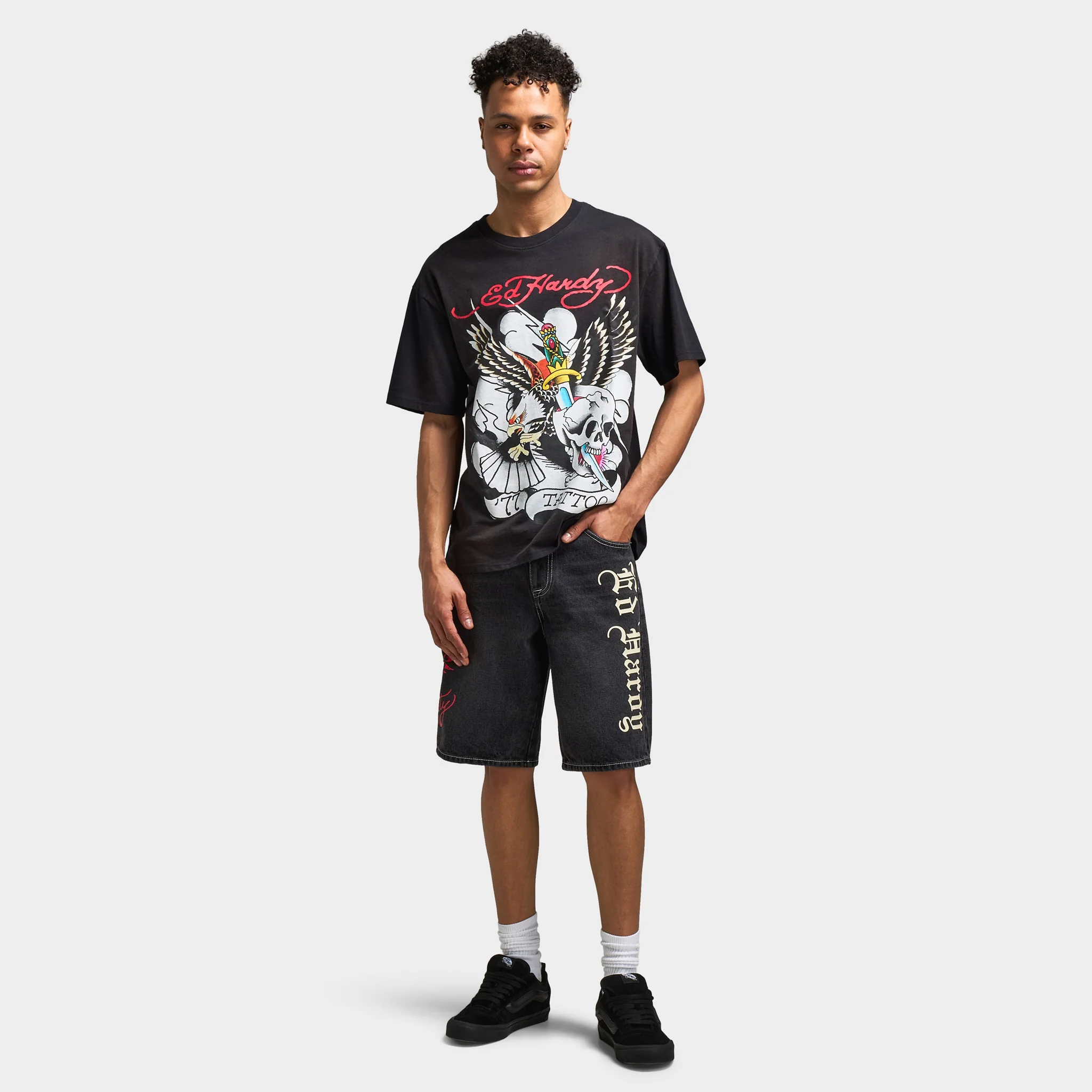 Ed Hardy Live Fast Denim Short / Y2K Black - Image 6