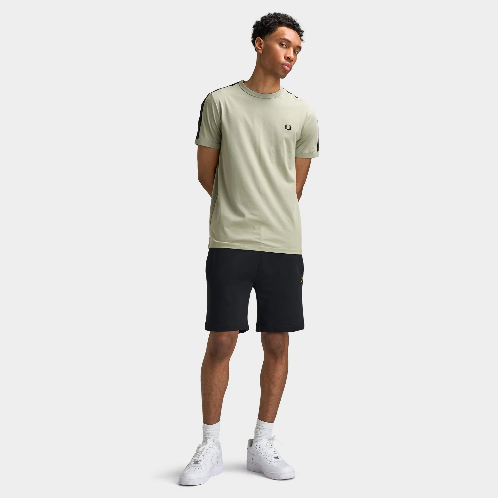 Fred Perry Contrast Tape Ringer Shirt / Seagrass - Image 5