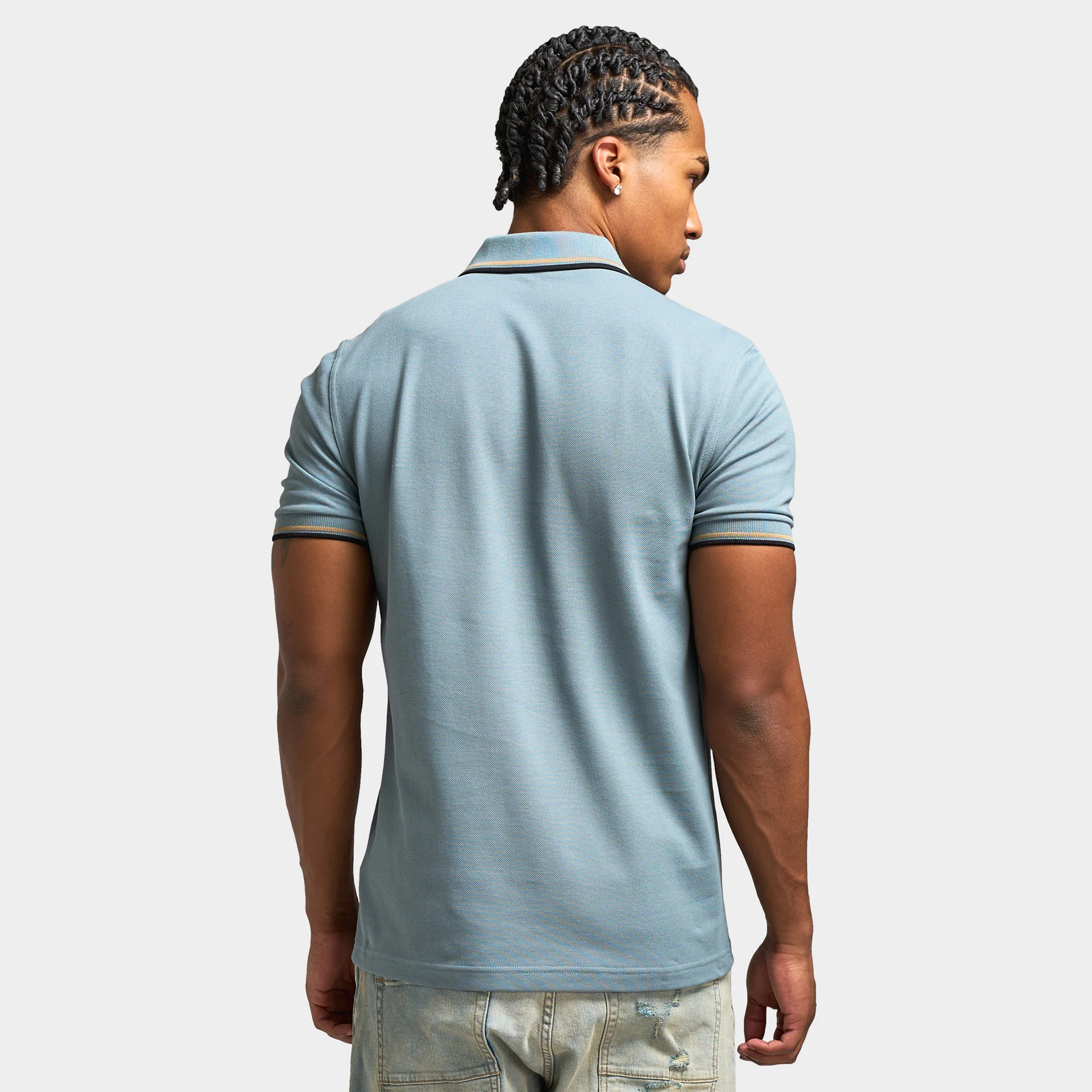 Fred Perry Twin Tipped T-Shirt Stockport Blue / Warm Stone - Black - Image 2
