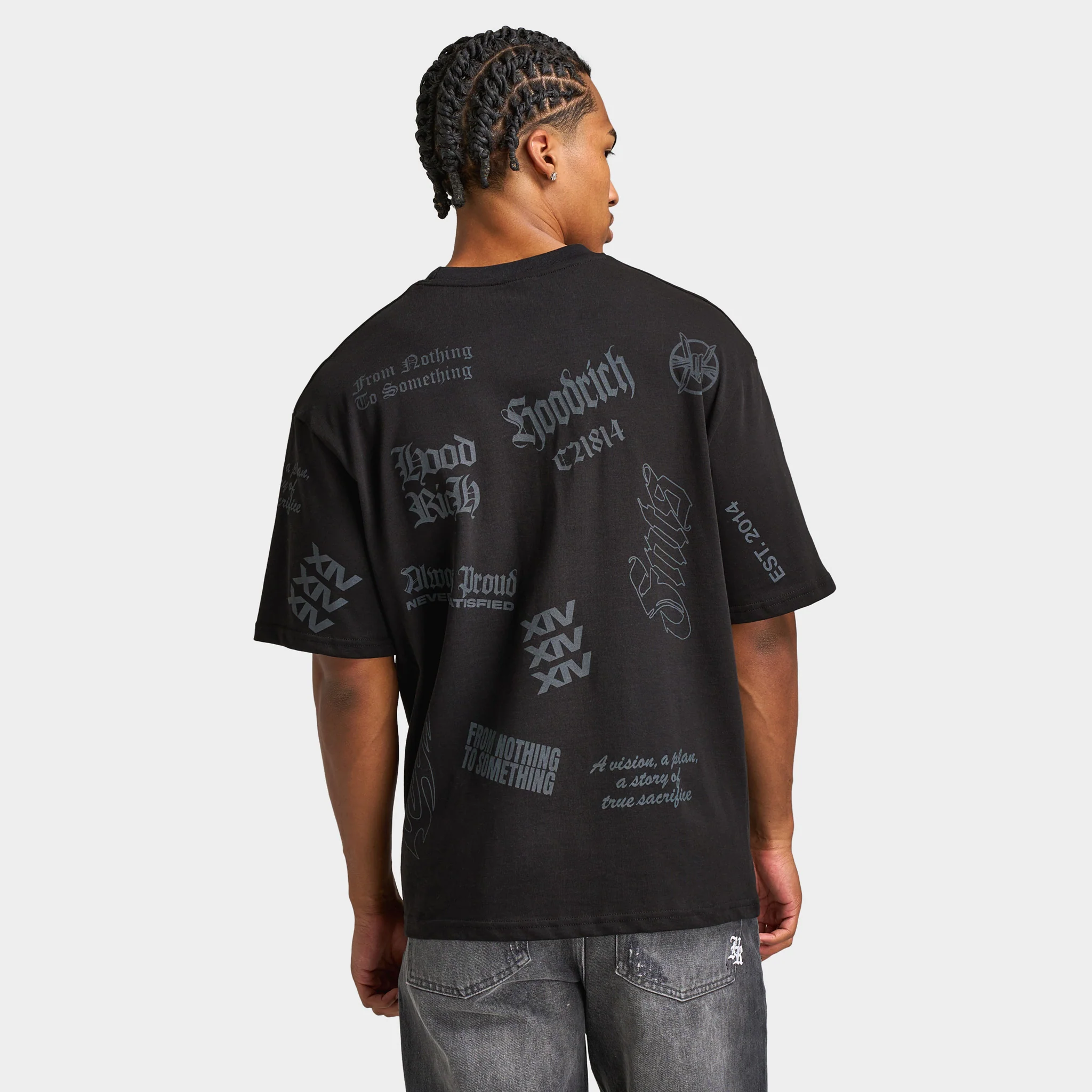 Hoodrich Chroma All over Print Oversized Graphic T-shirt / Black - Image 2