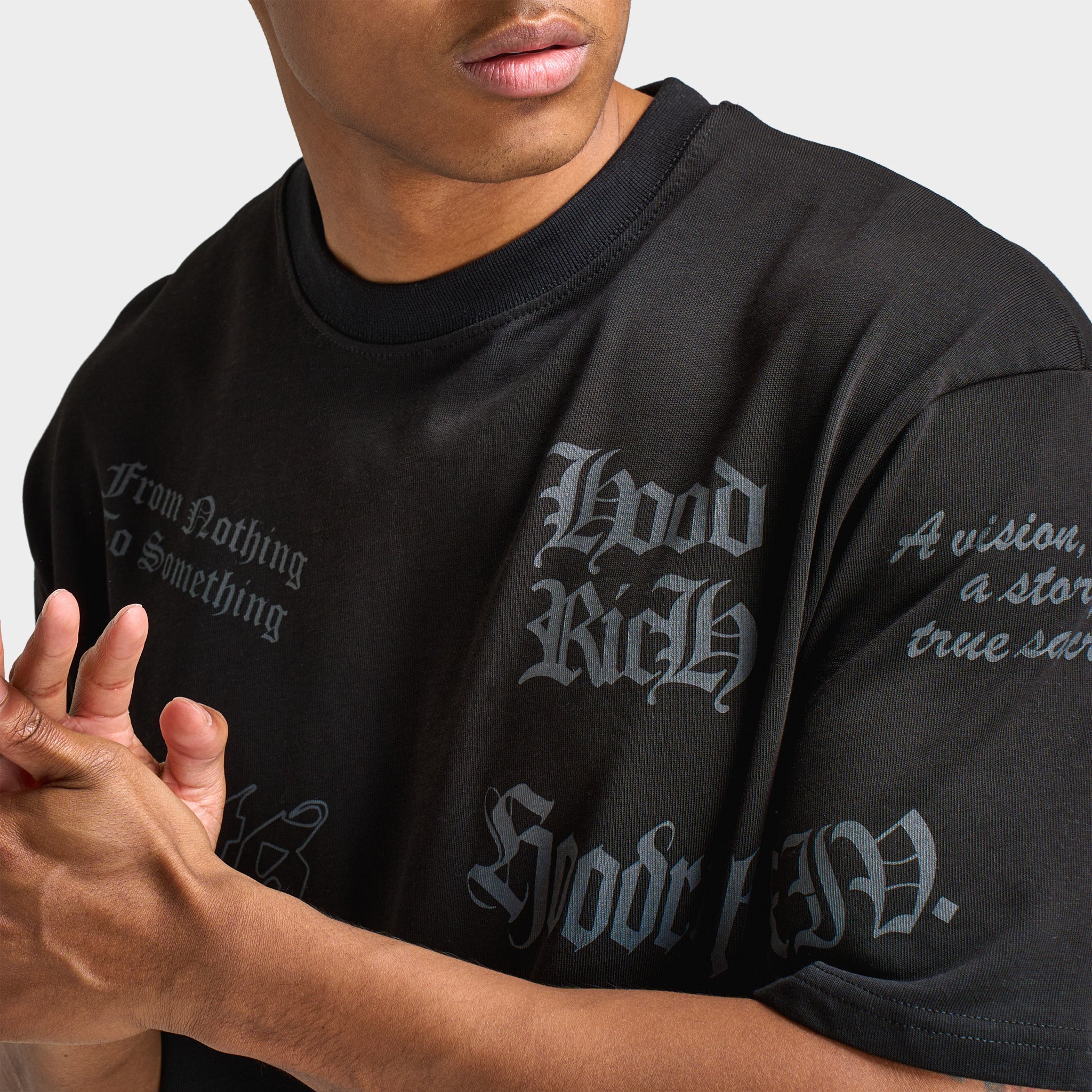 Hoodrich Chroma All over Print Oversized Graphic T-shirt / Black - Image 4