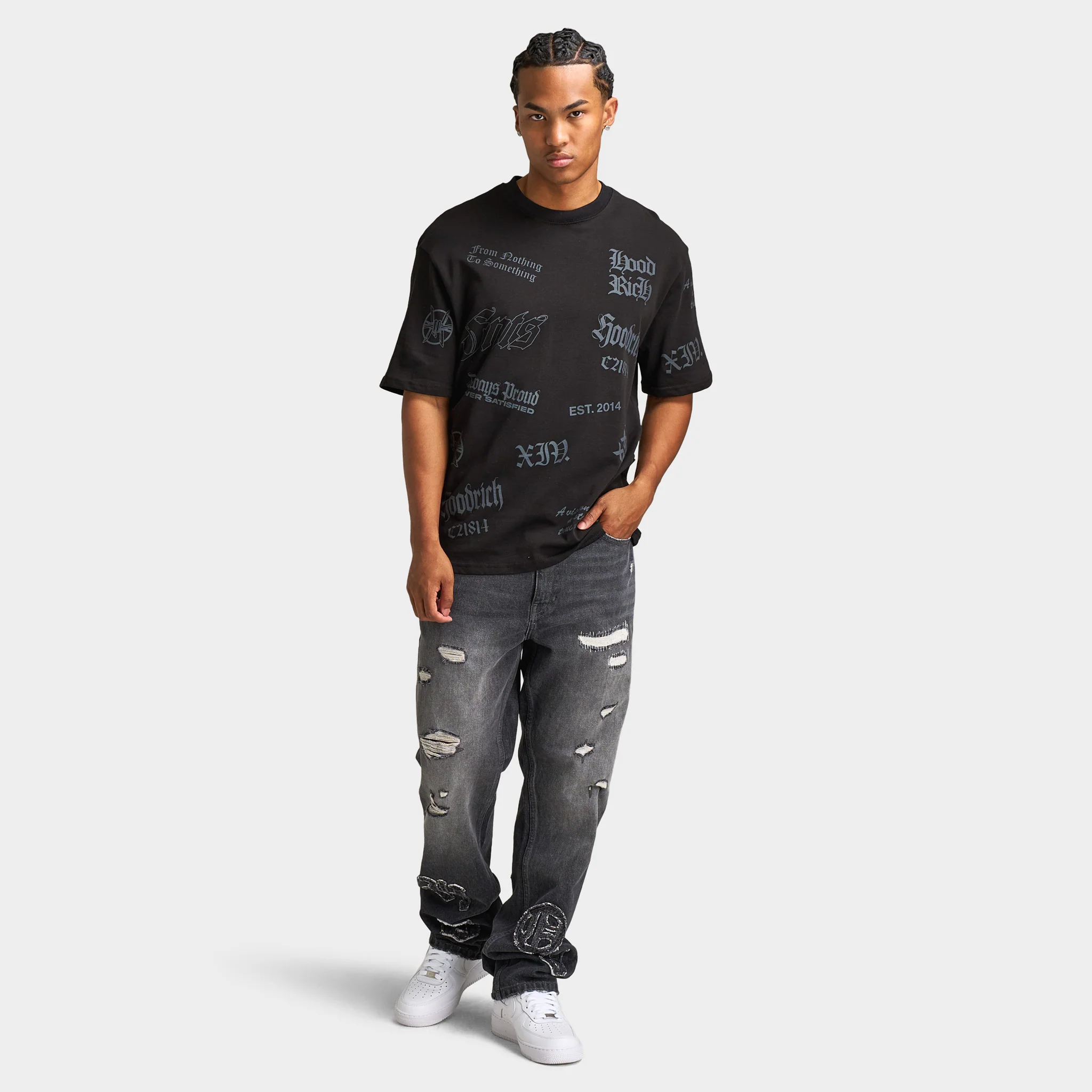Hoodrich Chroma All over Print Oversized Graphic T-shirt / Black - Image 6