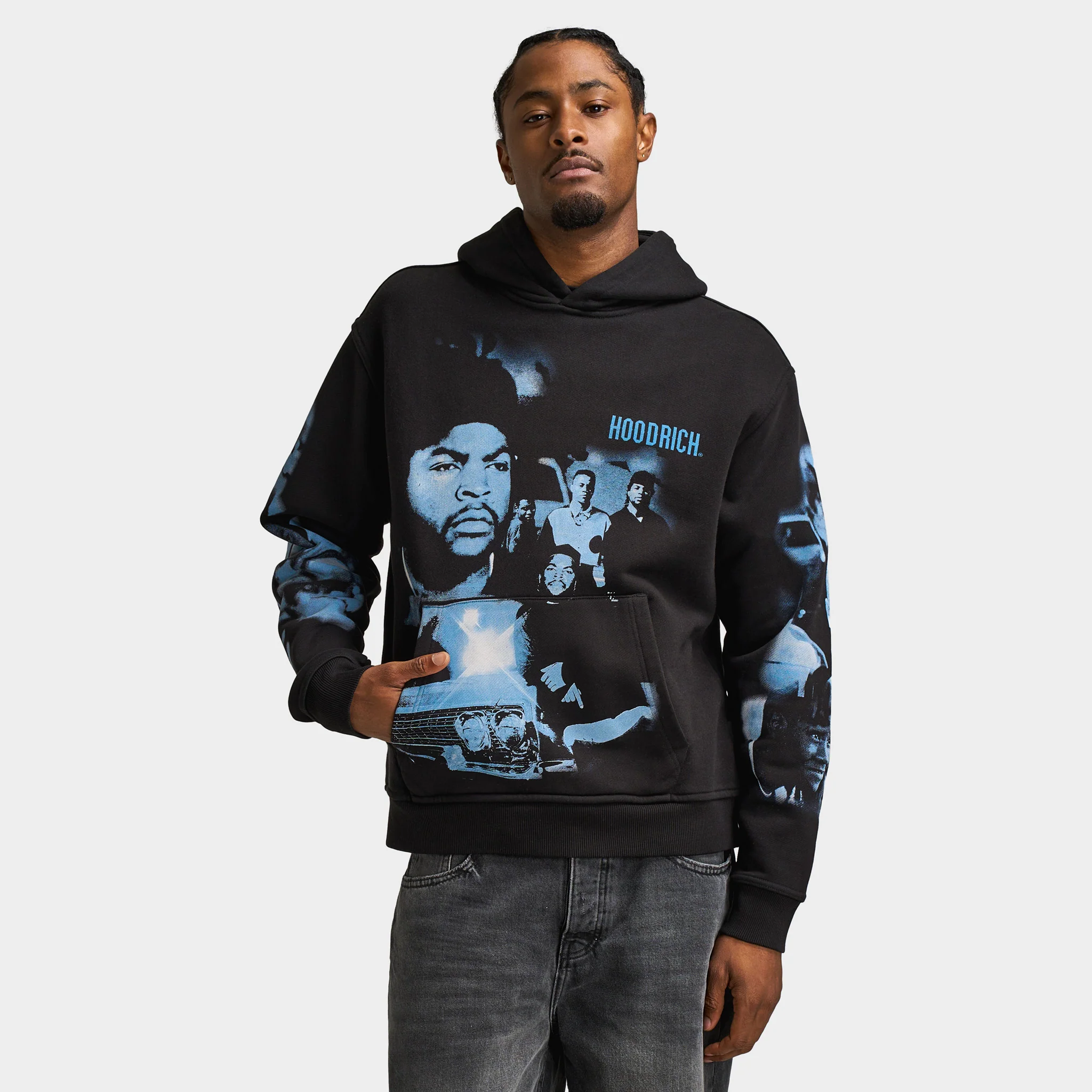 Hoodrich Hustle Placement Print Hoodie / Black
