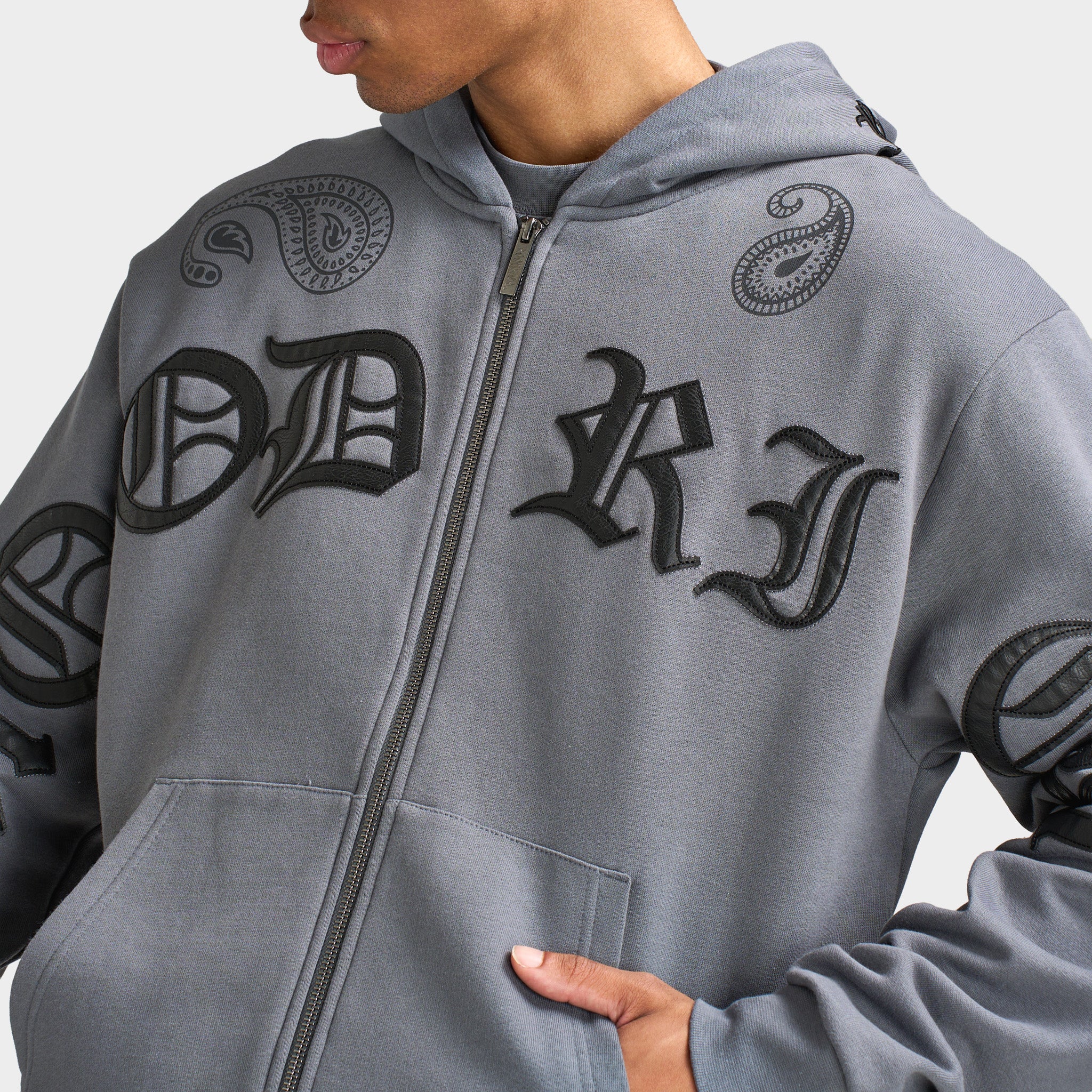Hoodrich Inkline Oversized Full-Zip Hoodie Lava Smoke / Black Oyster - Image 3