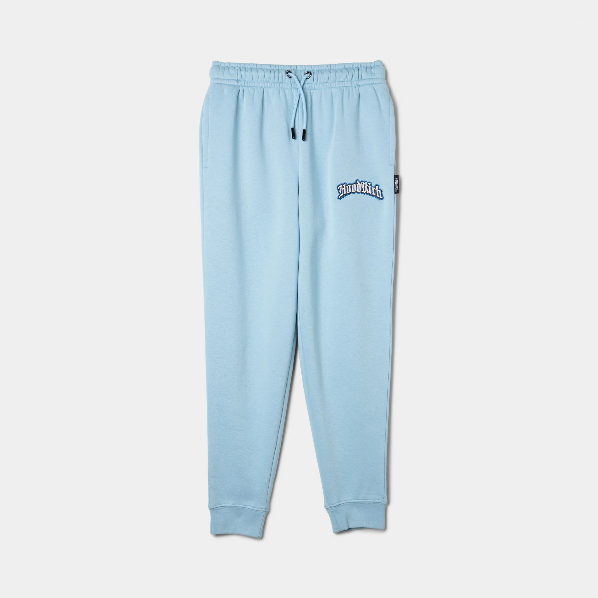 Hoodrich Juniors' Gothic Regular Ribbed Cuff Joggers Clear Sky / White