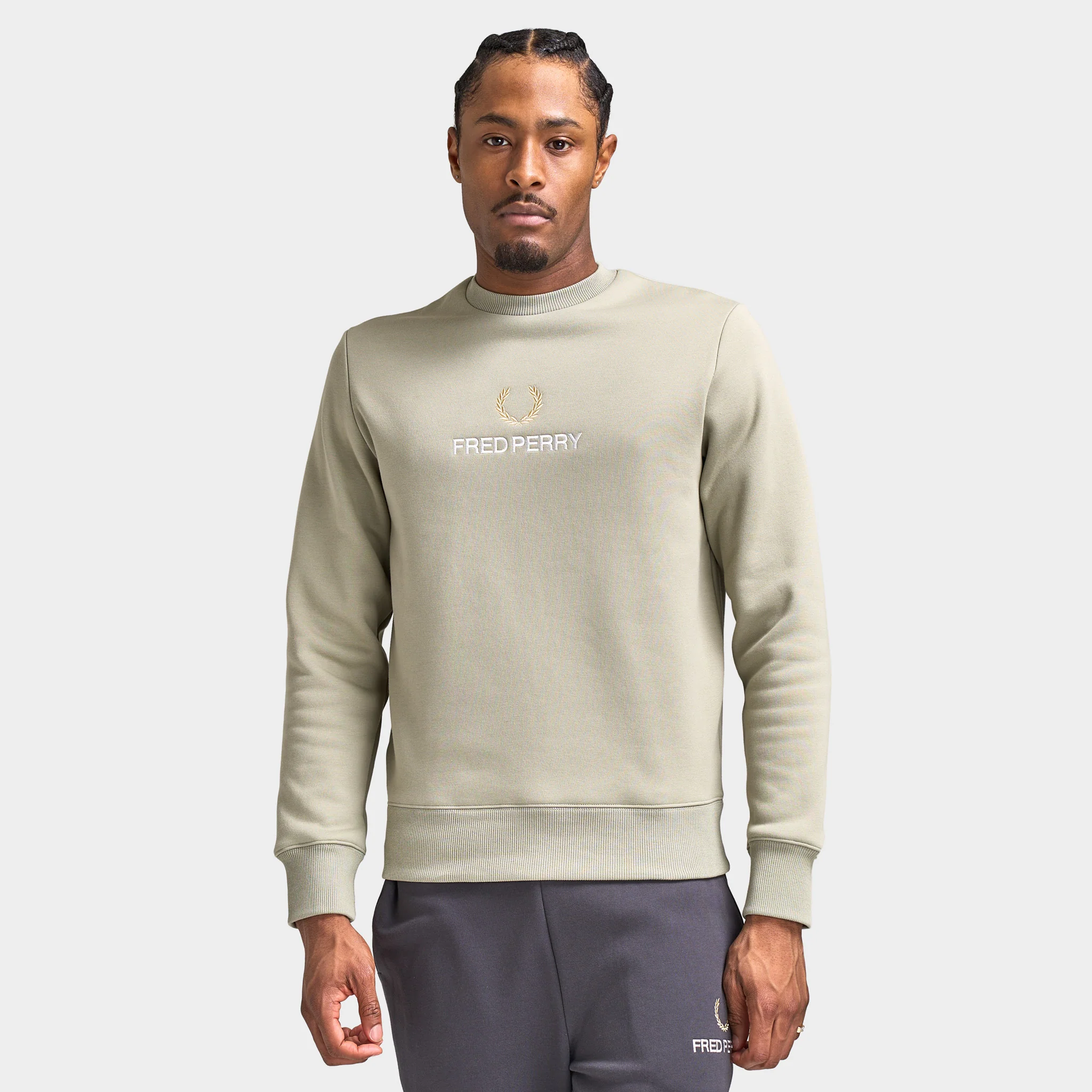 Fred Perry Embroidered Sweatshirt / Seagrass