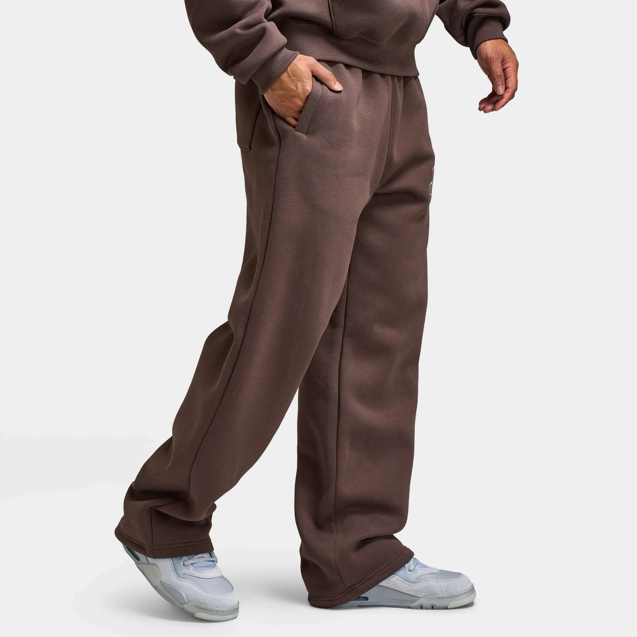 Jordan Brooklyn Fleece Oversized Open Hem Pants / Baroque Brown - Image 4