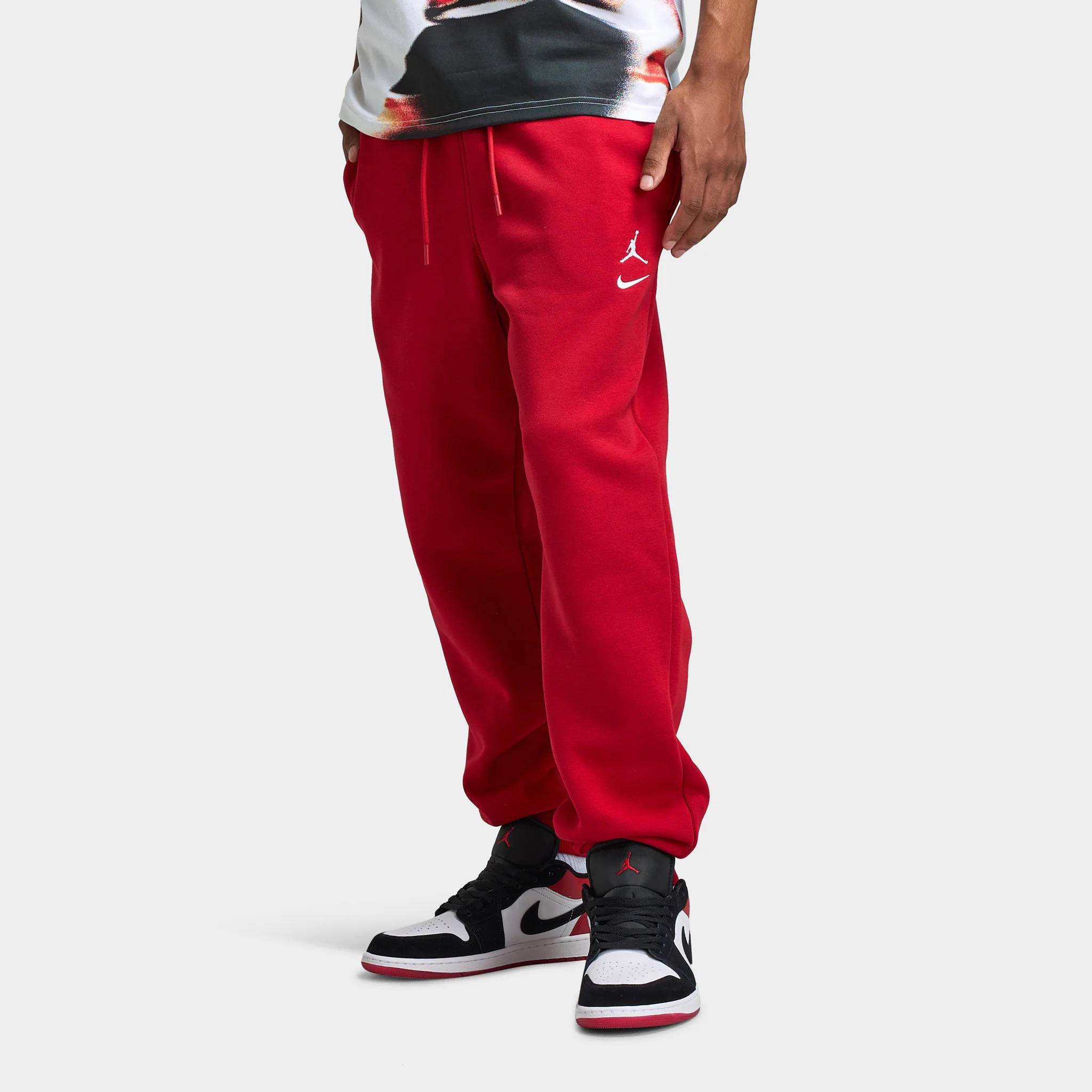 Jordan Brooklyn Varsity Fleece Joggers Red / White - Image 3