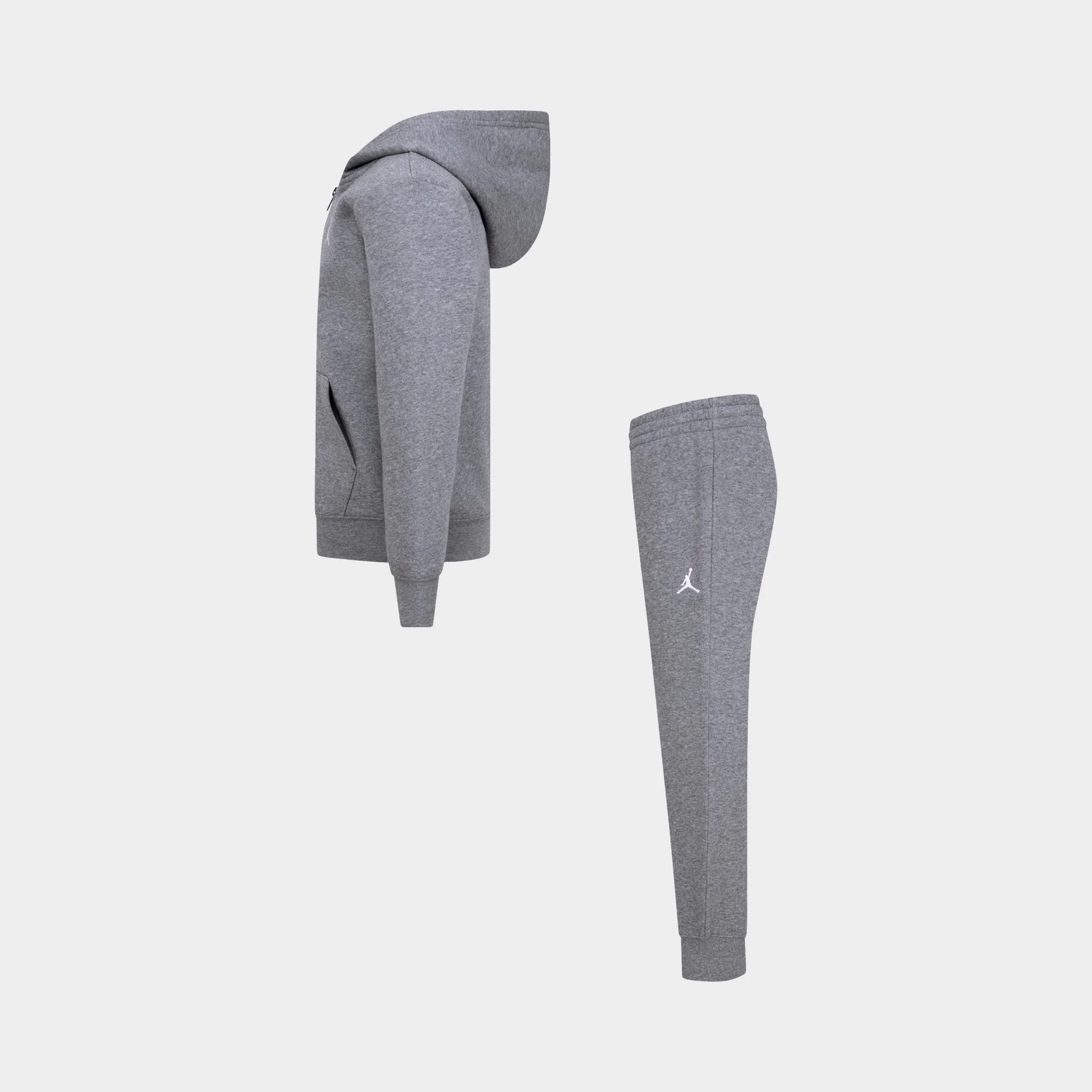 Jordan Children's Brooklyn Fleece Full Zip Hoodie Set / Carbon Heather - Image 3