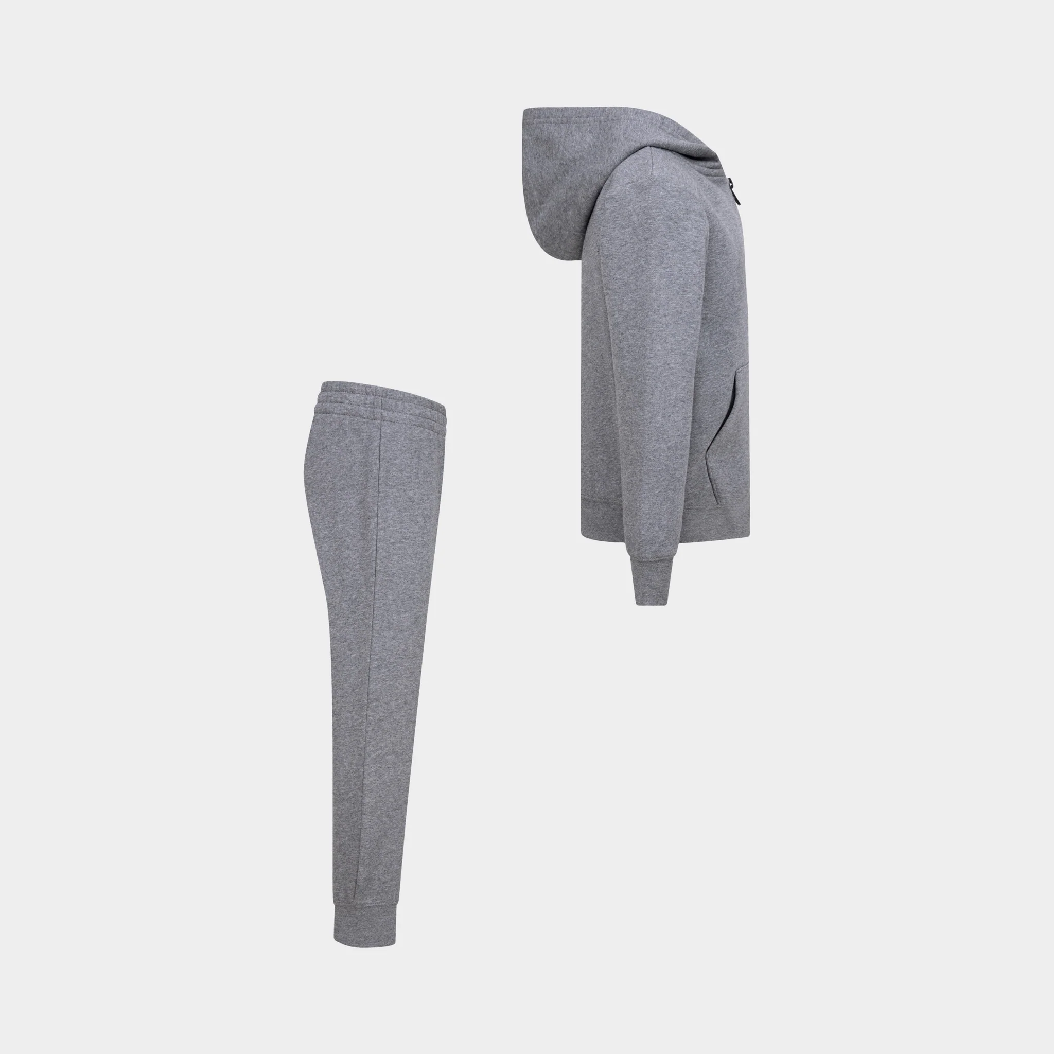Jordan Children's Brooklyn Fleece Full Zip Hoodie Set / Carbon Heather - Image 4