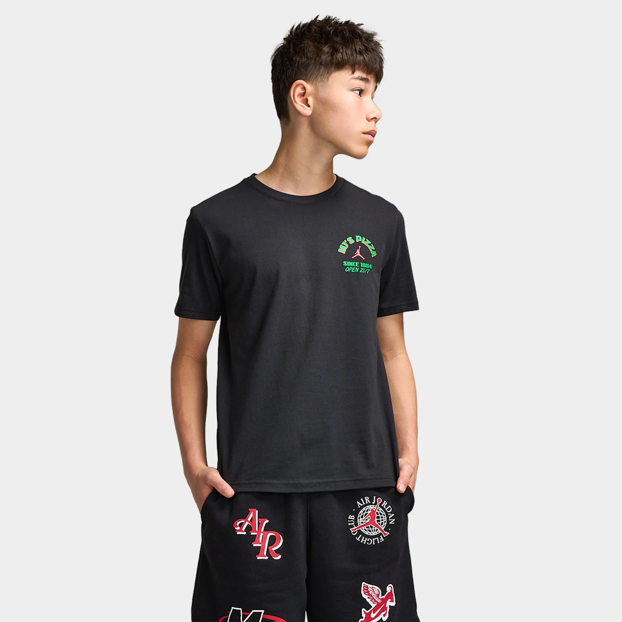 Jordan Juniors' Brand Pizza T-Shirt / Black