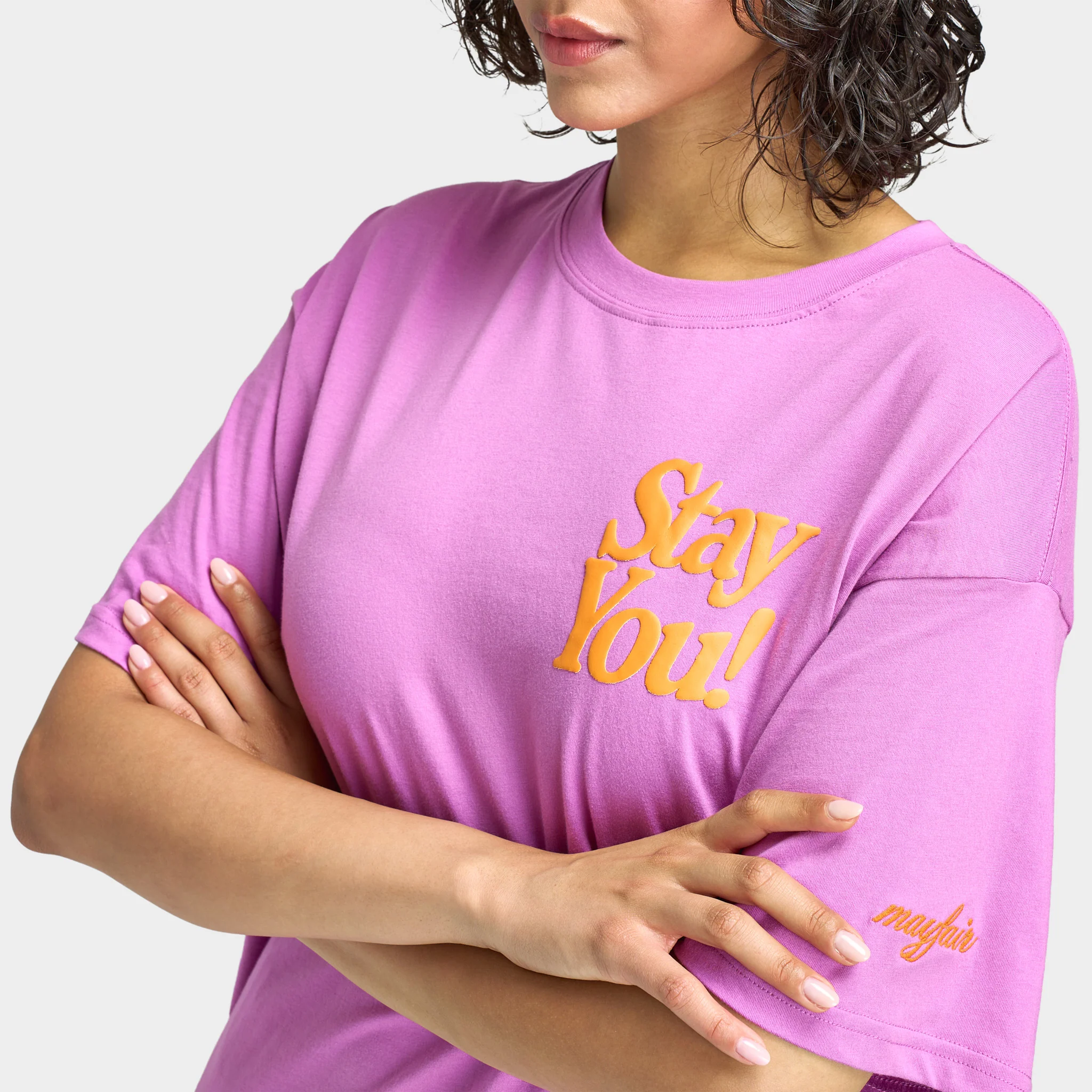 Mayfair Women's Stay You Oversized Boyfriend Tee / Pink - Image 4