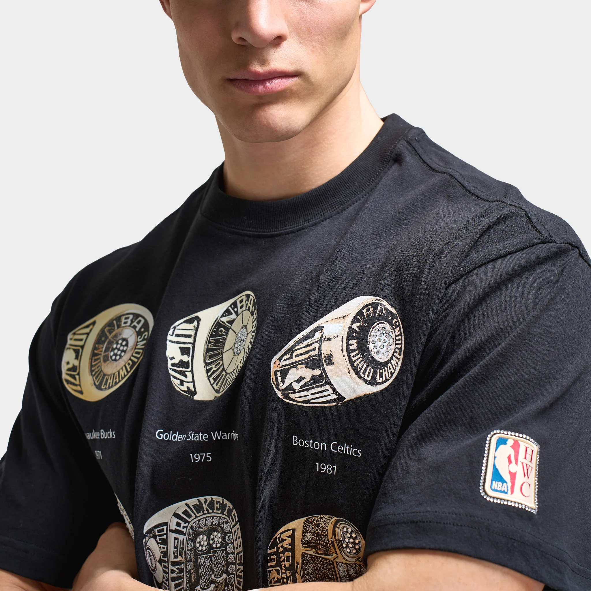 Mitchell & Ness Champ Rings Multi T-Shirt / Black - Image 4