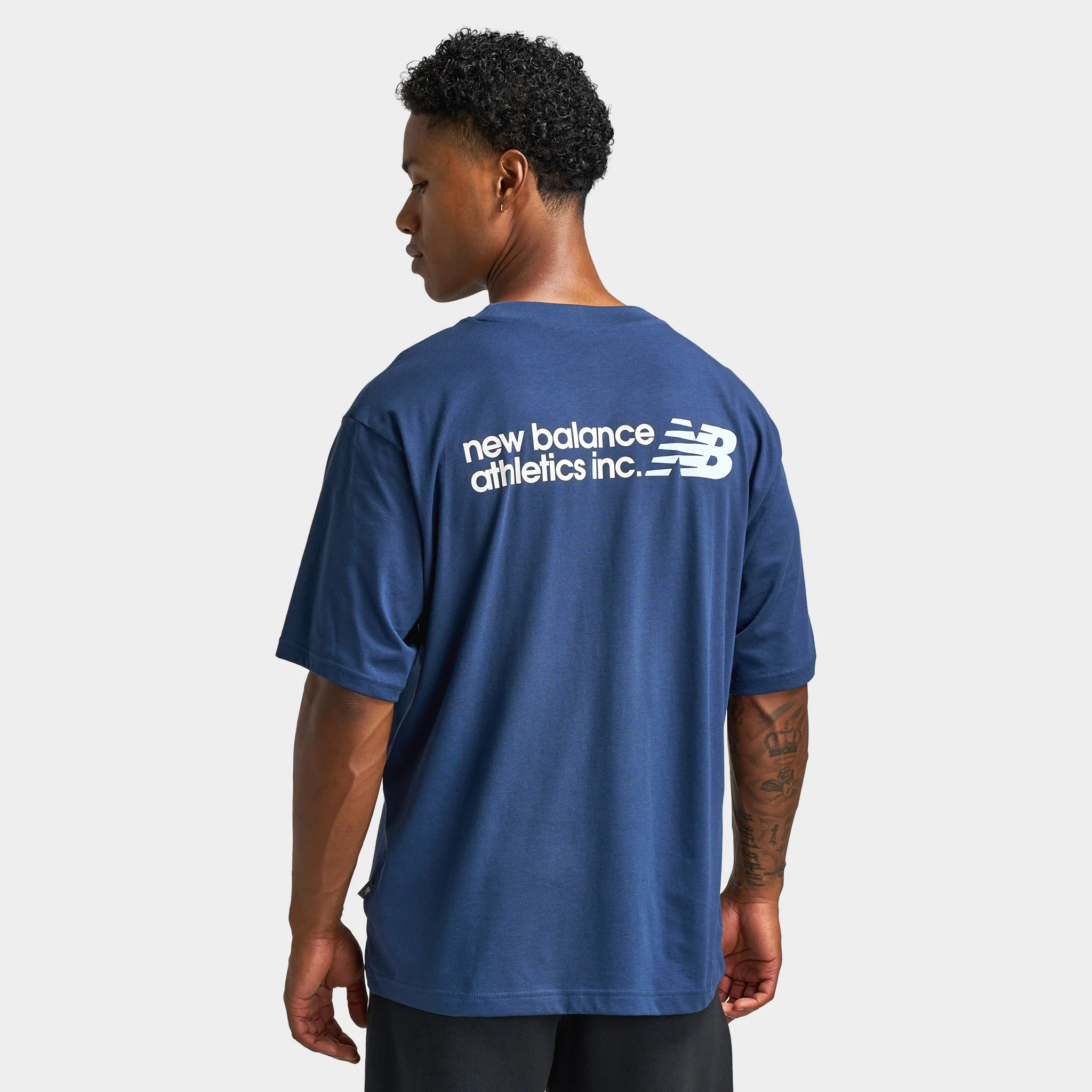 New Balance Oversized Logo Graphic T-Shirt / Navy - Image 2