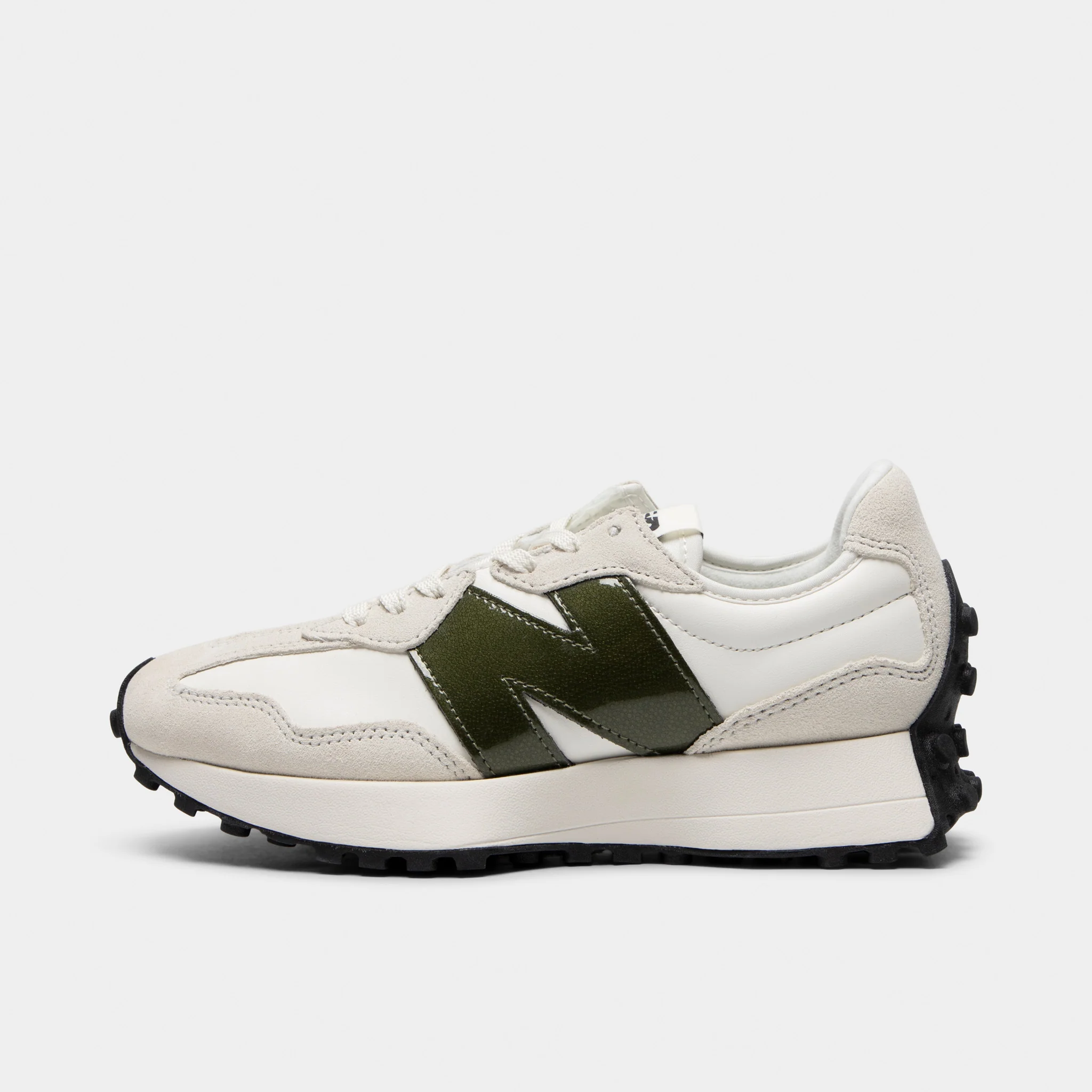 New Balance Women's 327 White / Dark Green