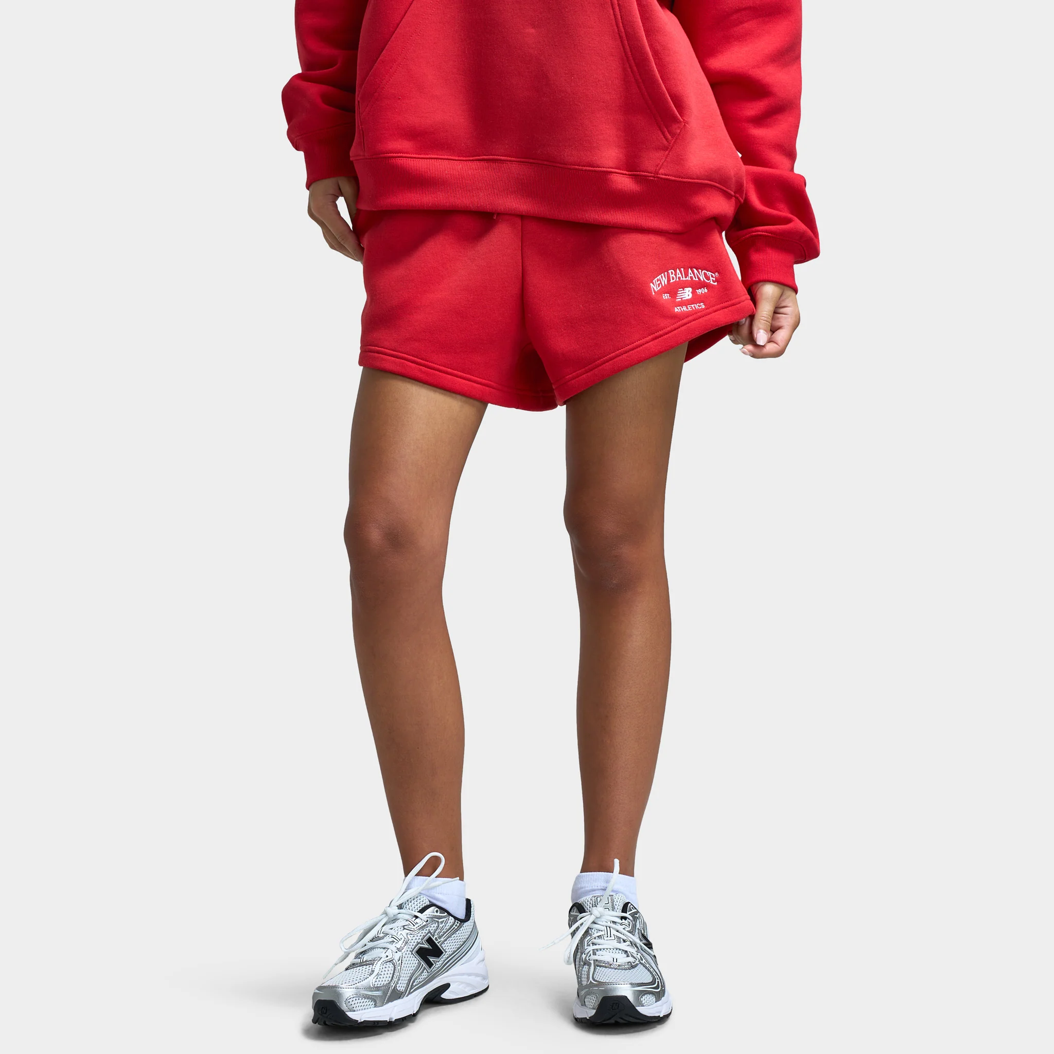 New Balance Women's Athletic Fleece Shorts / Red
