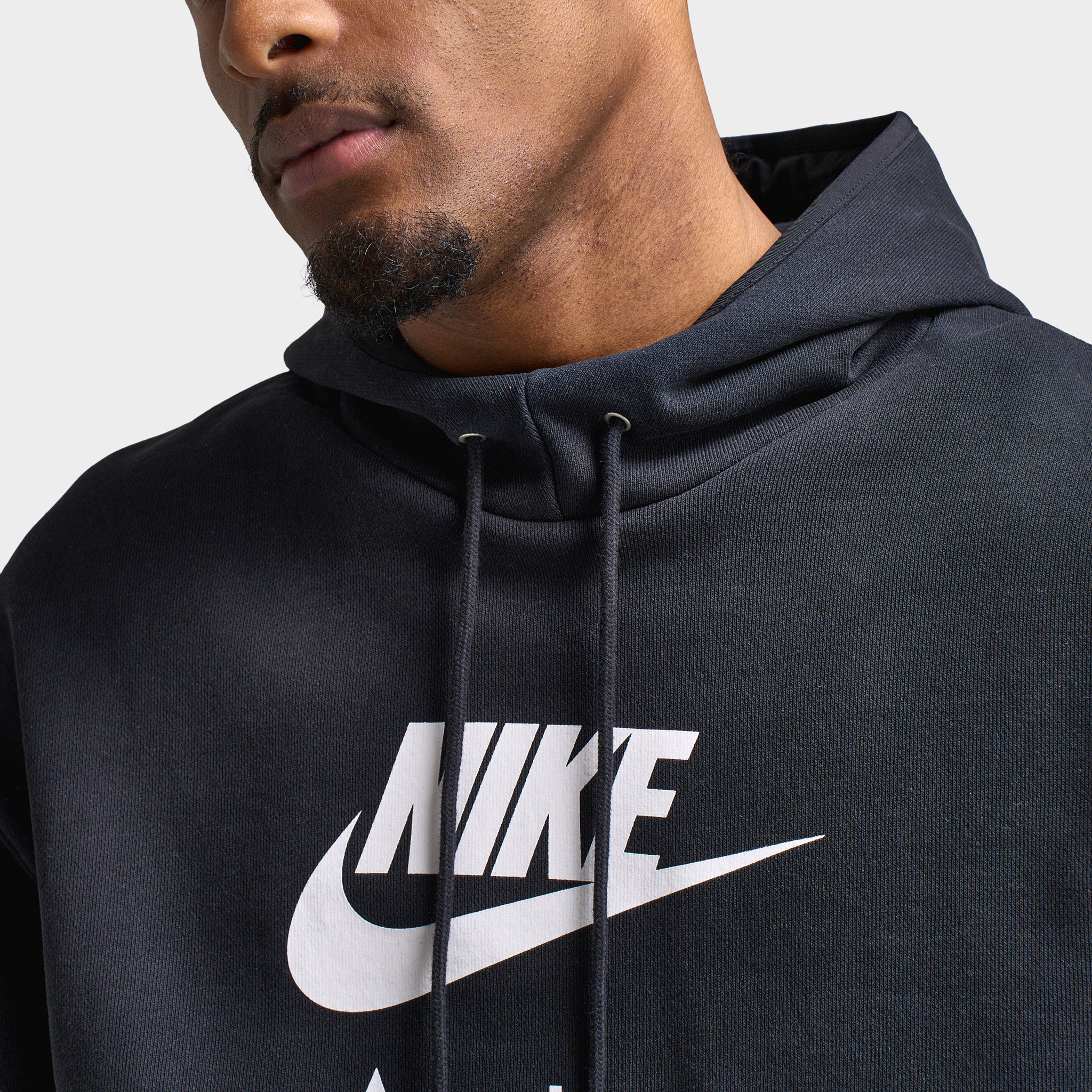 Nike Air Fleece Hoodie Black / White - White - Image 3