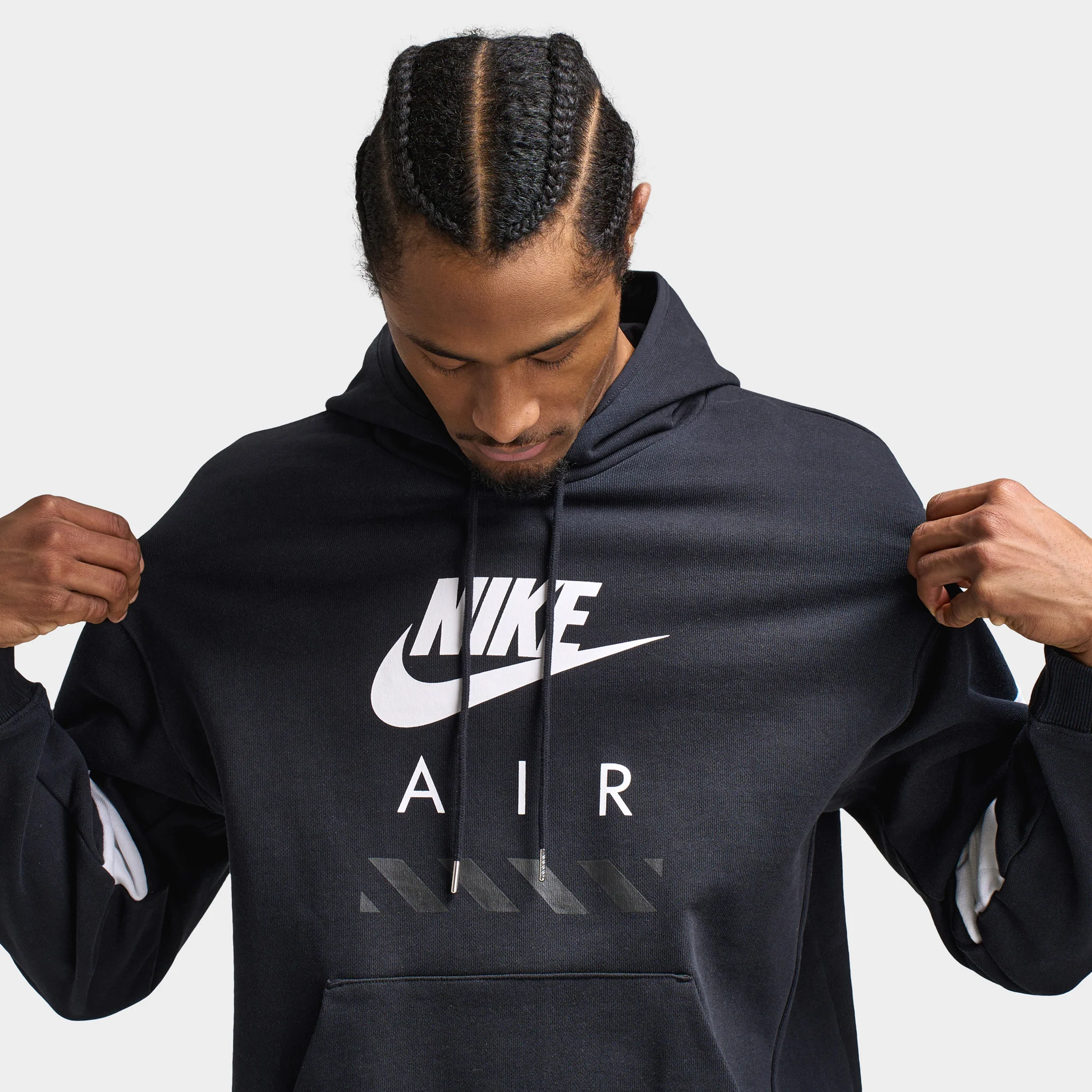 Nike Air Fleece Hoodie Black / White - White - Image 4