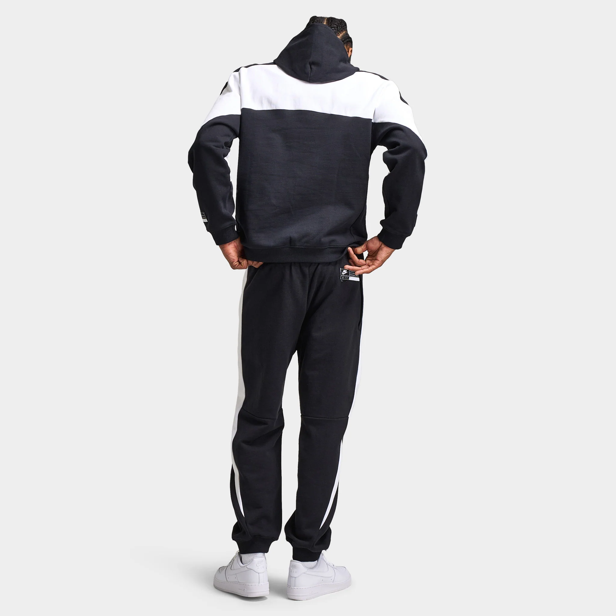 Nike Air Fleece Hoodie Black / White - White - Image 6