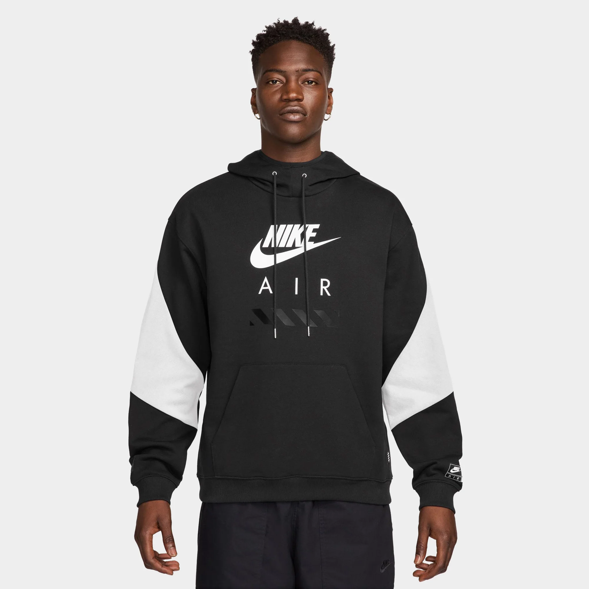 Nike Air Fleece Hoodie Black / White - White - Image 7
