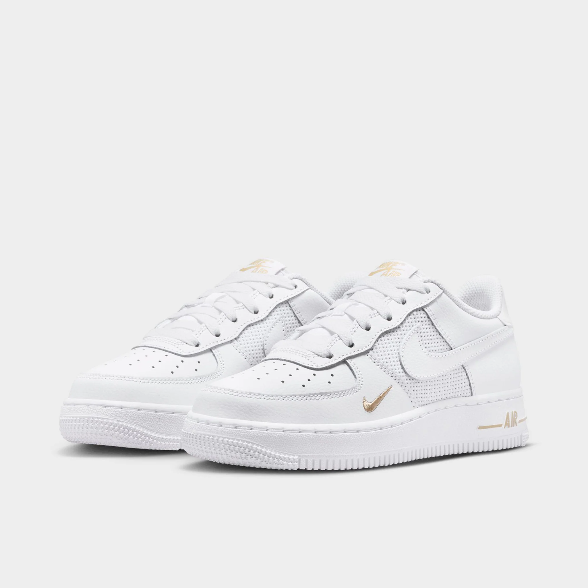 Nike Air Force 1 GS White / Desert Khaki - Metallic Silver - Image 2
