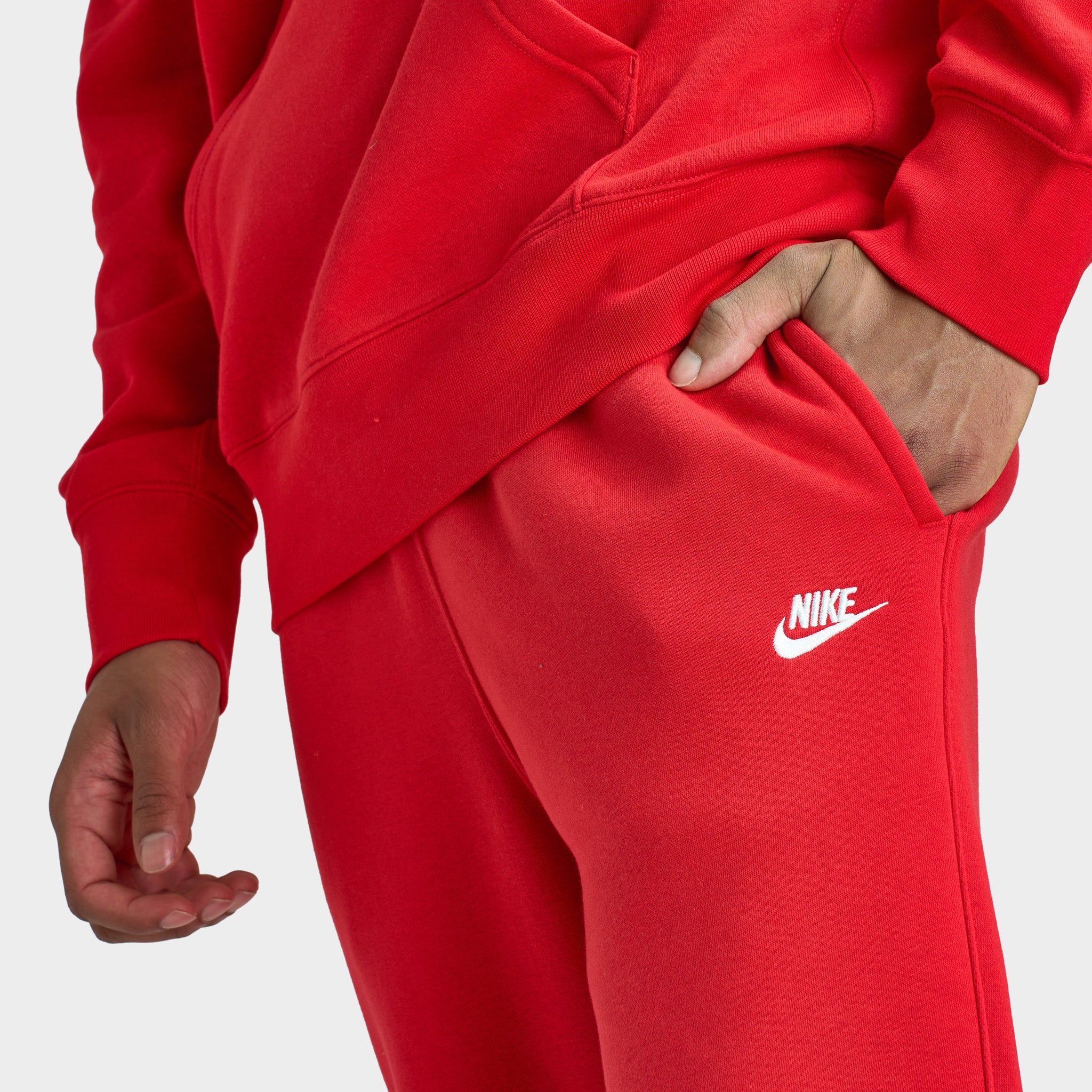 Nike Club Joggers University Red / White - Image 5