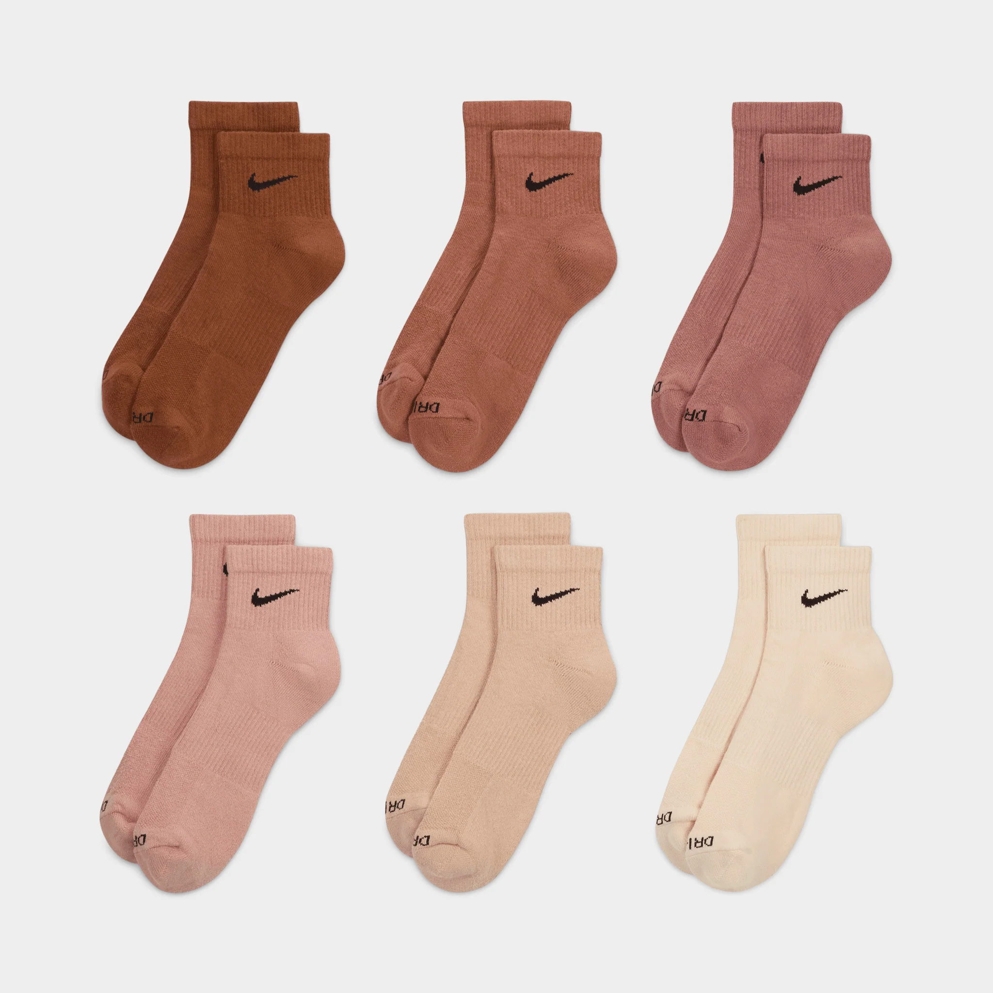 Nike Everyday Training Ankle Socks-6 Pack / Multi