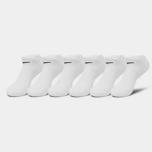 Nike Kids Cushioned No-Show Socks (6 Pack) White / Black - Image 2