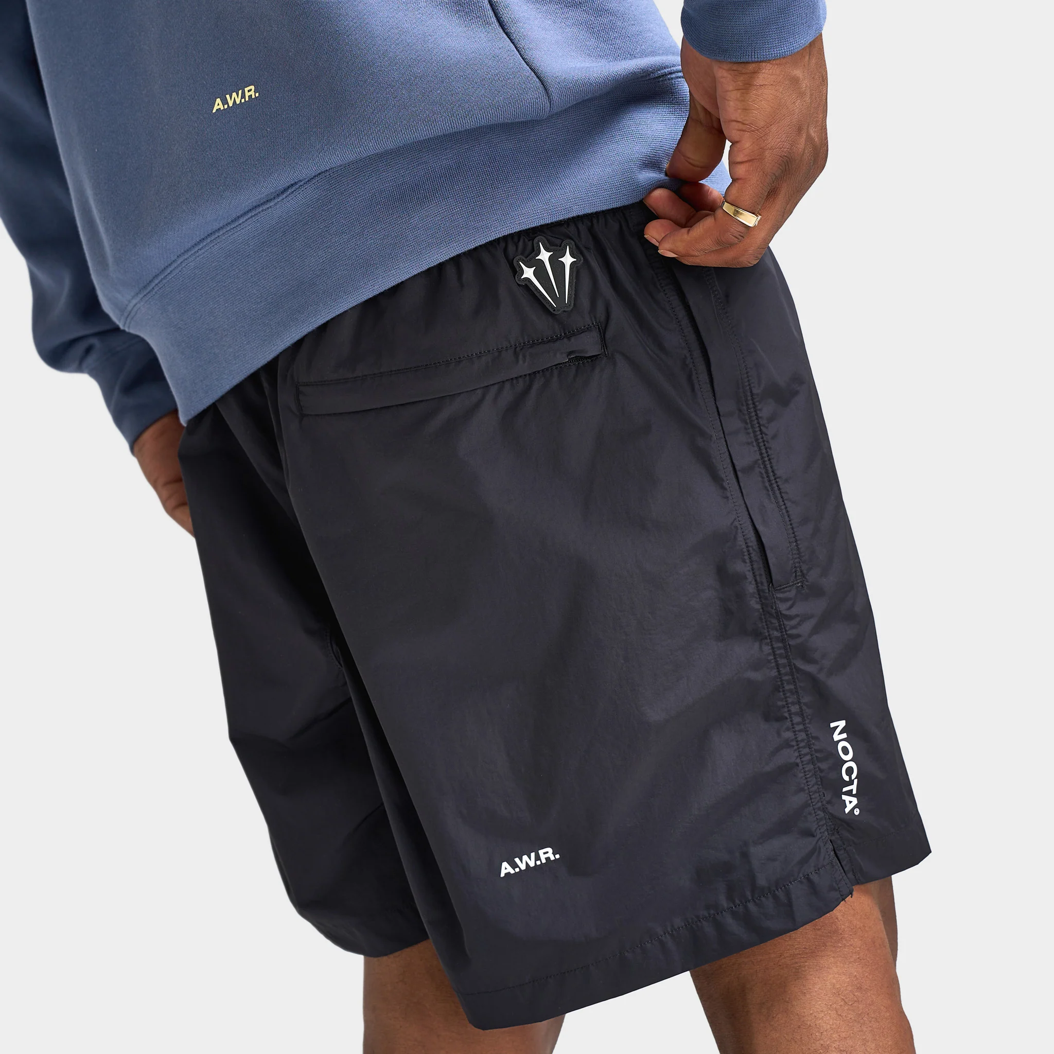 Nike NOCTA Cardinal Nylon Shorts Black / White - Image 5