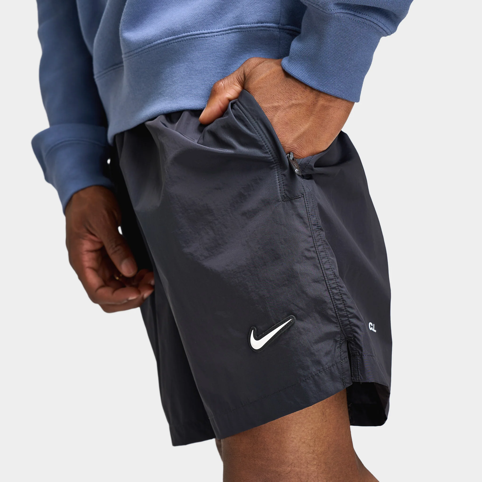 Nike NOCTA Cardinal Nylon Shorts Black / White - Image 6
