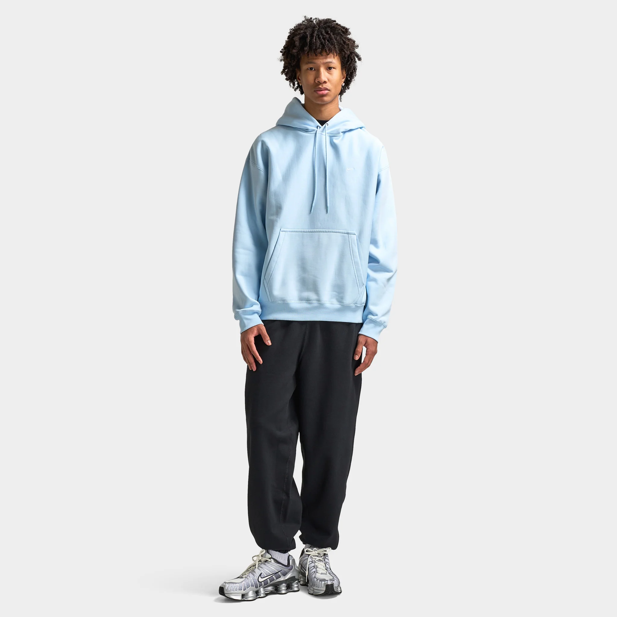 Nike Solo Swoosh Fleece Pullover Hoodie Celestine Blue / White - Image 6