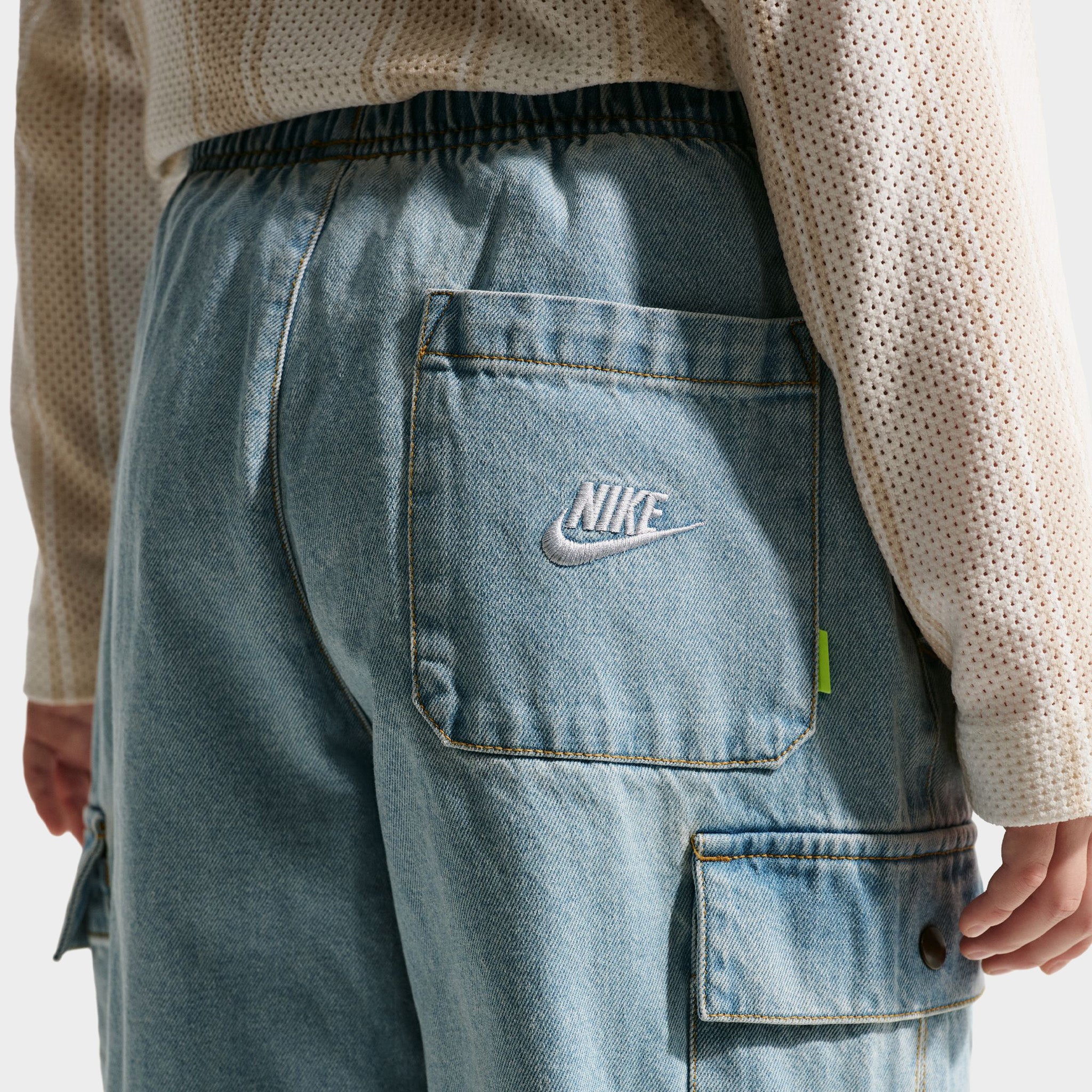 Nike Sportswear Juniors' Denim Cargo Pants / Light Armory Blue - Image 2
