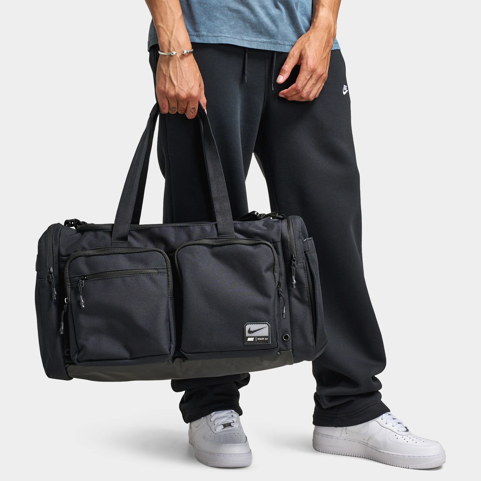 Nike Utility Power 2.0 Duffel Bag Medium (51L) Black / Black - White
