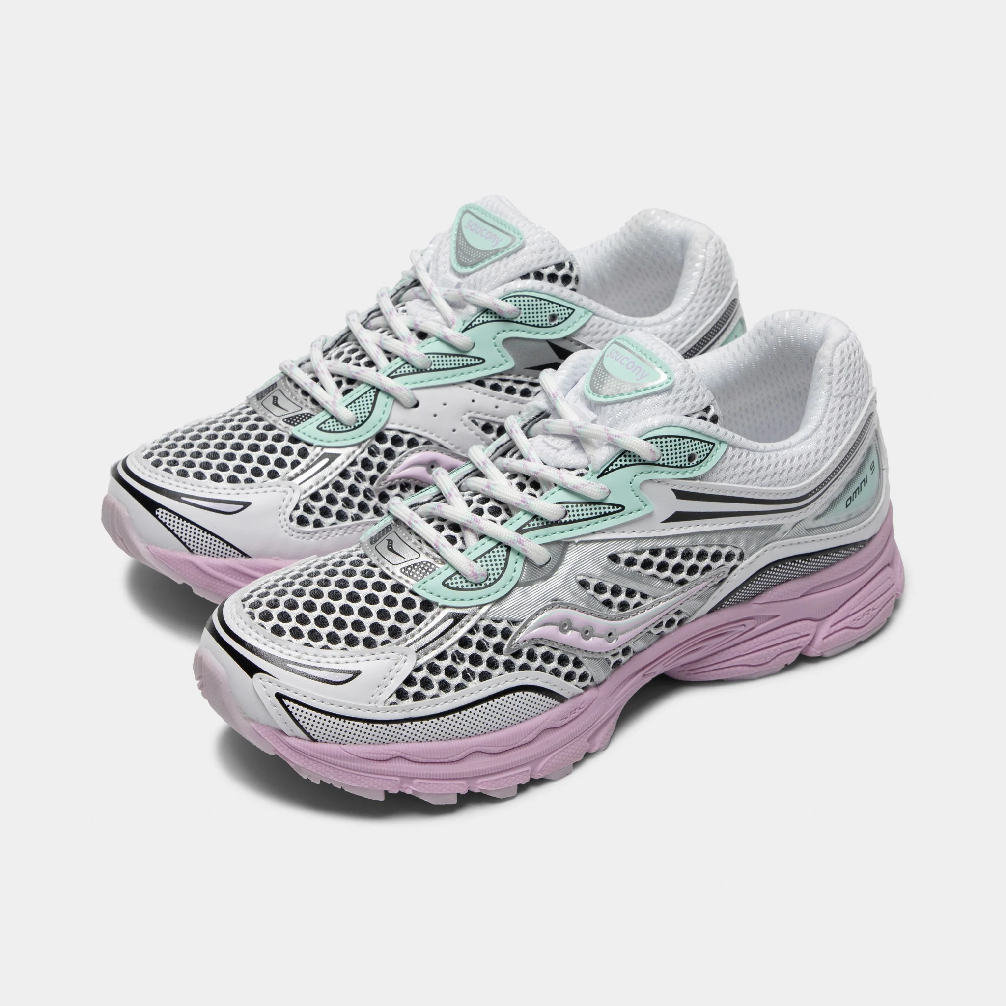 Saucony Juniors' Omni 9 White / Lilac - Image 2
