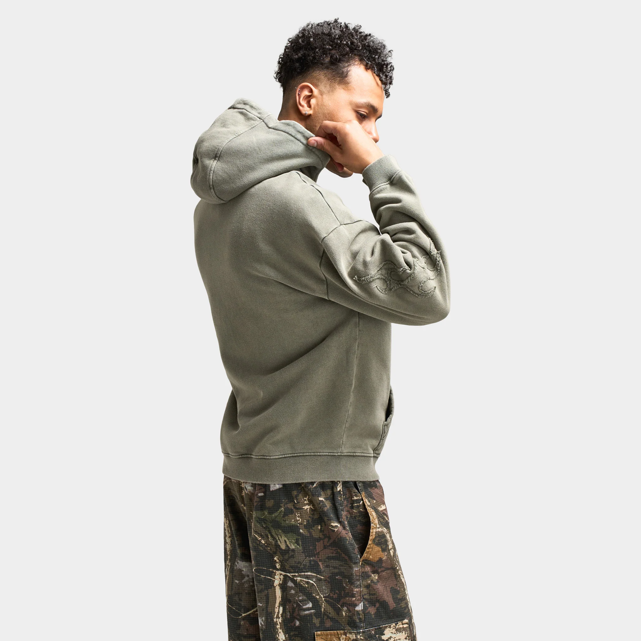 Supply & Demand Aydar Full Zip Hoodie / Washed Ivy Green - Image 2