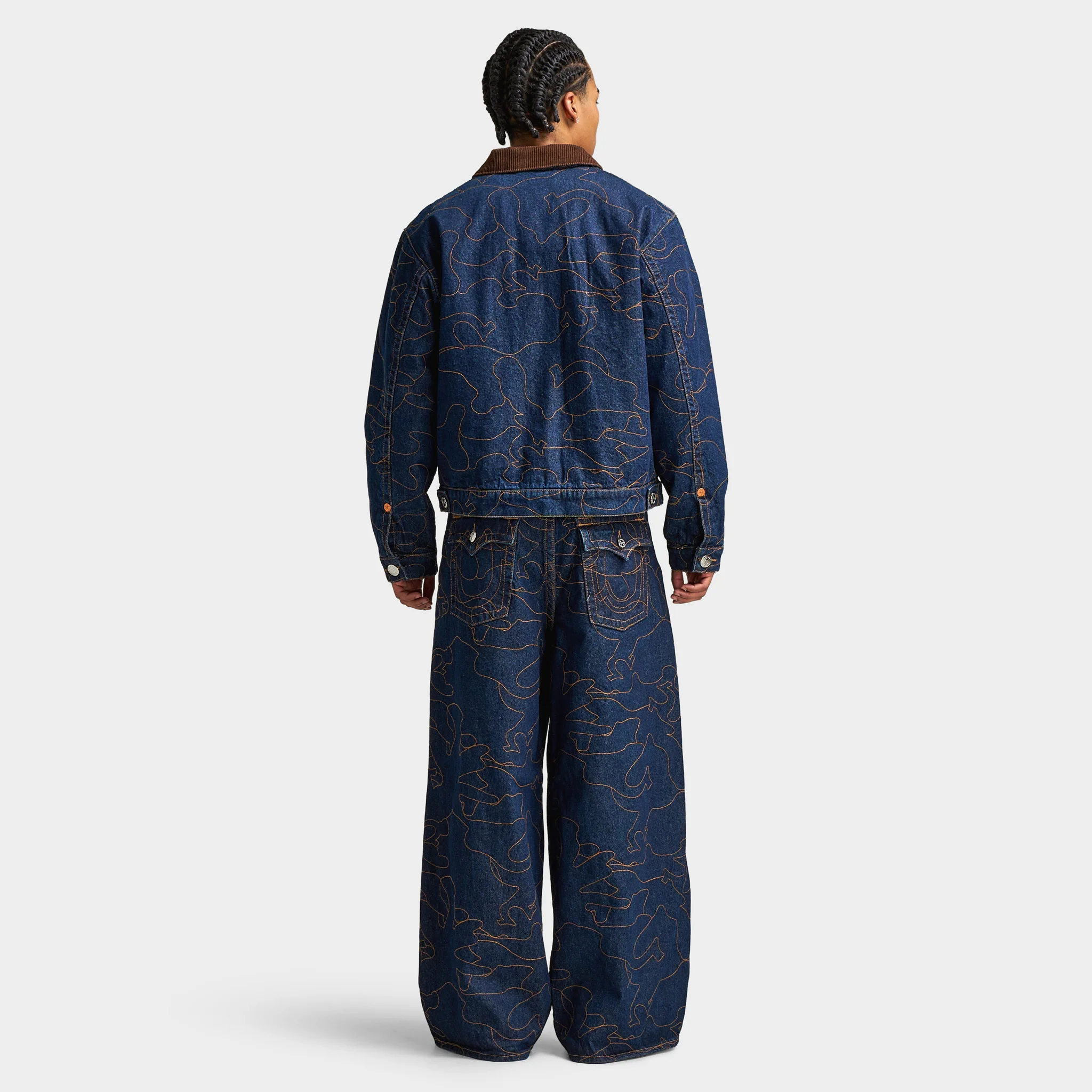 True Religion AOP Embroidered Workwear Jacket / Blue - Image 5