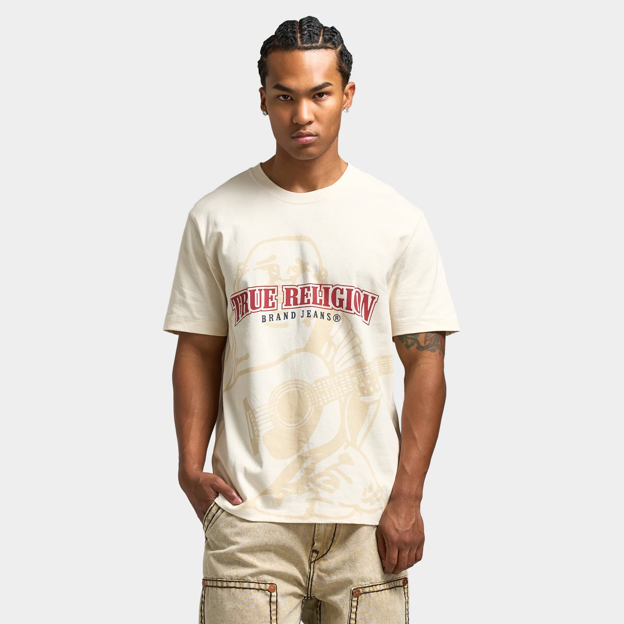 True Religion SS QT Logo Tee / Winter White