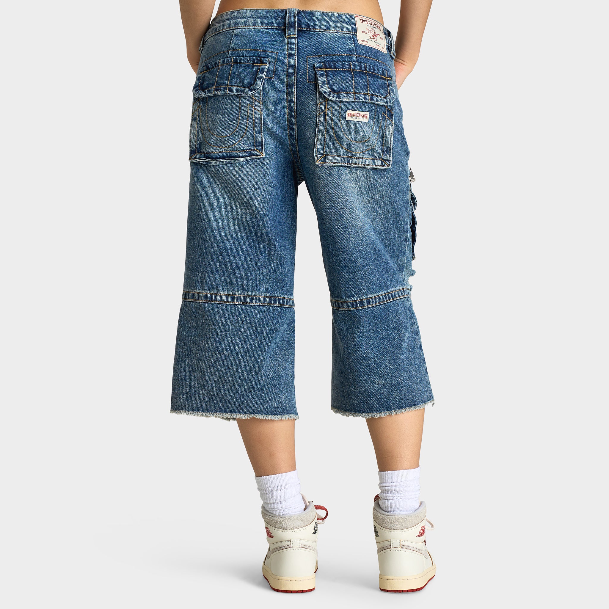 True Religion Women's Bobbie Baggy Cargo Capris / Easy Hazel - Image 2